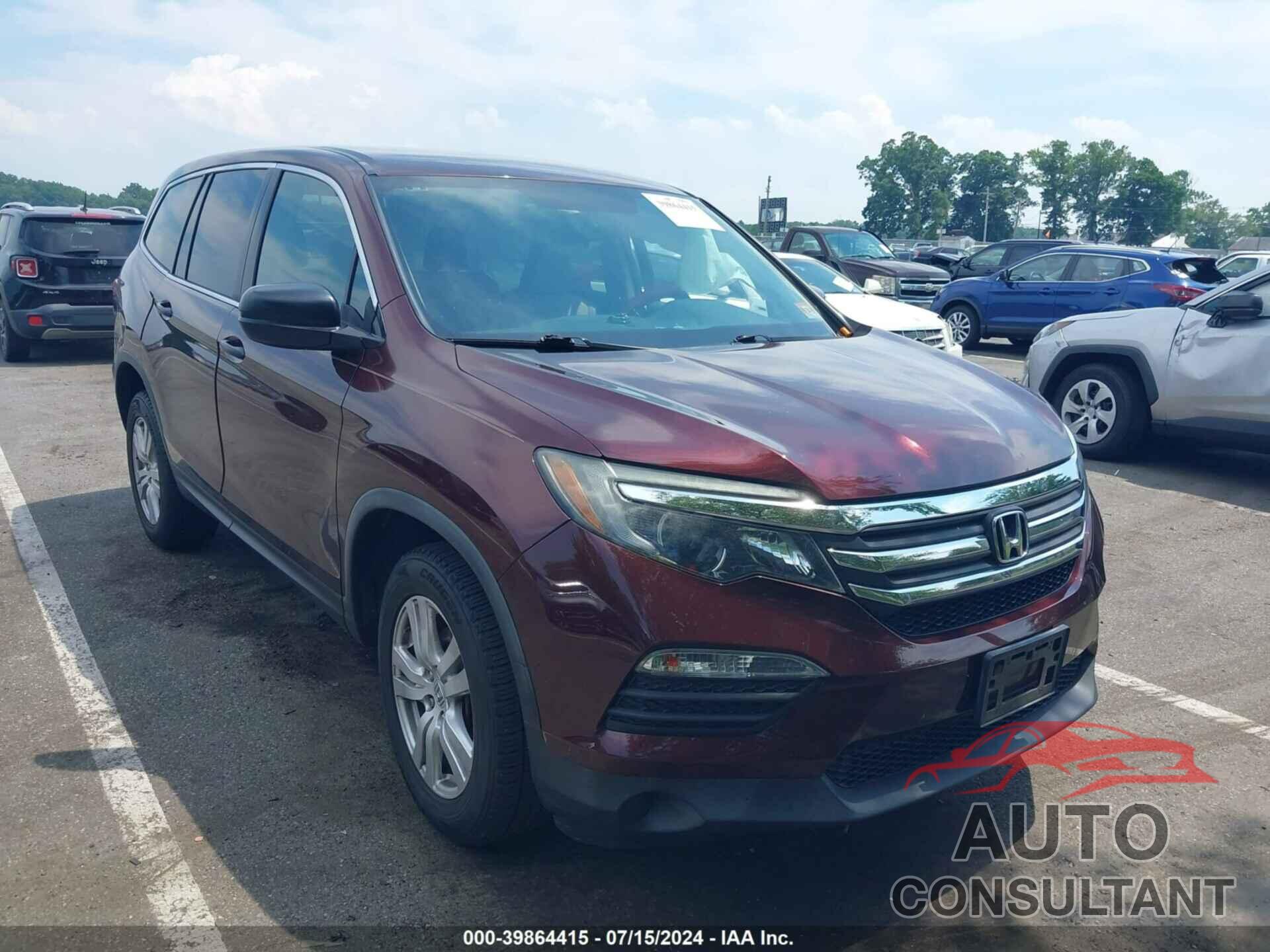 HONDA PILOT 2017 - 5FNYF6H19HB068182