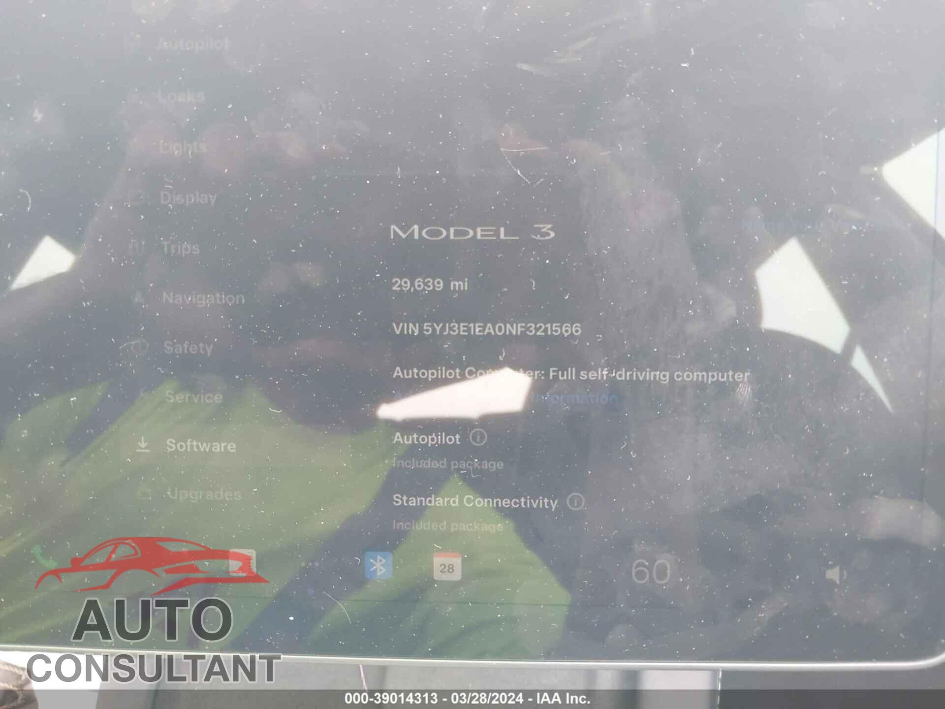 TESLA MODEL 3 2022 - 5YJ3E1EA0NF321566