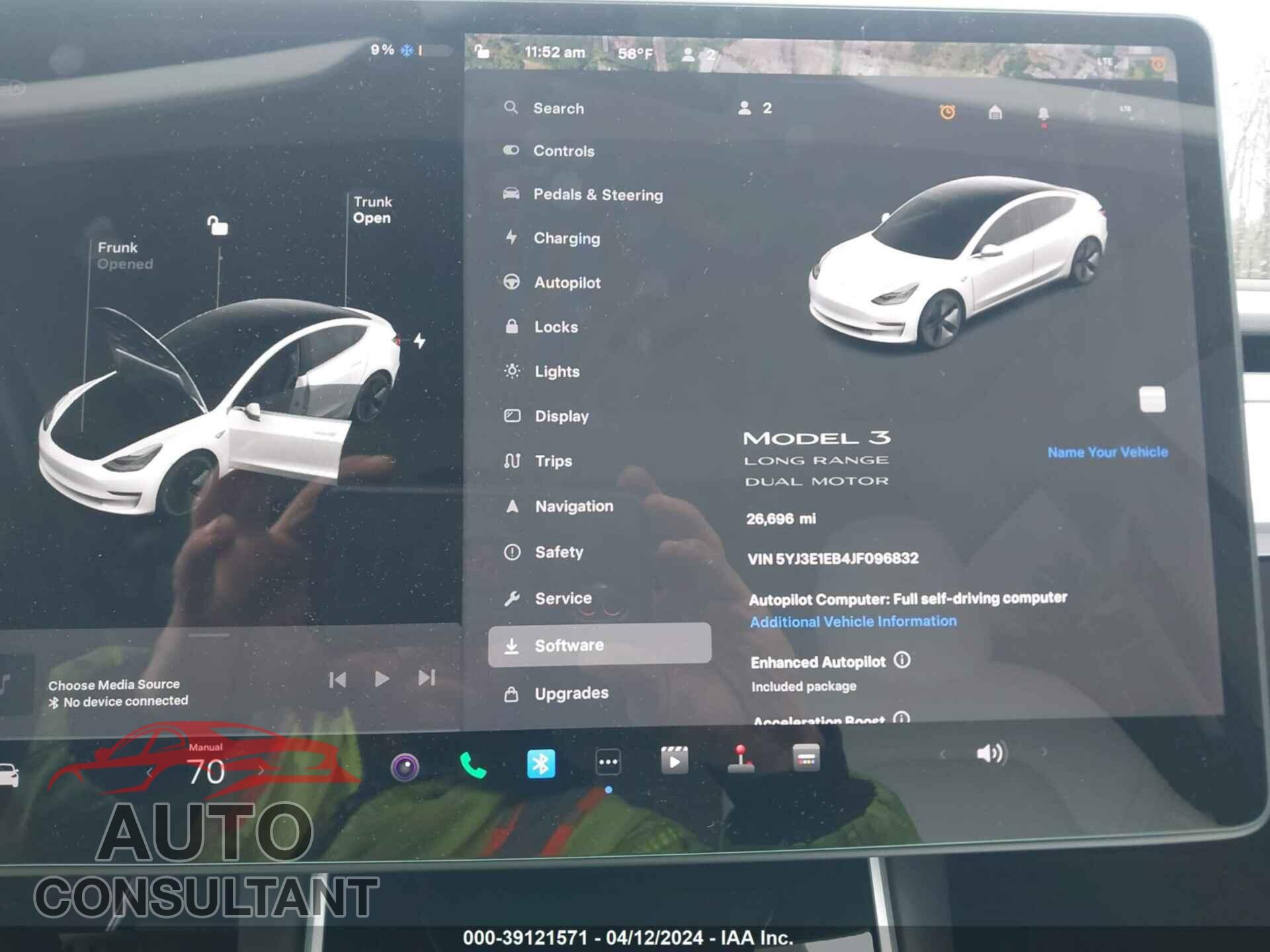 TESLA MODEL 3 2018 - 5YJ3E1EB4JF096832