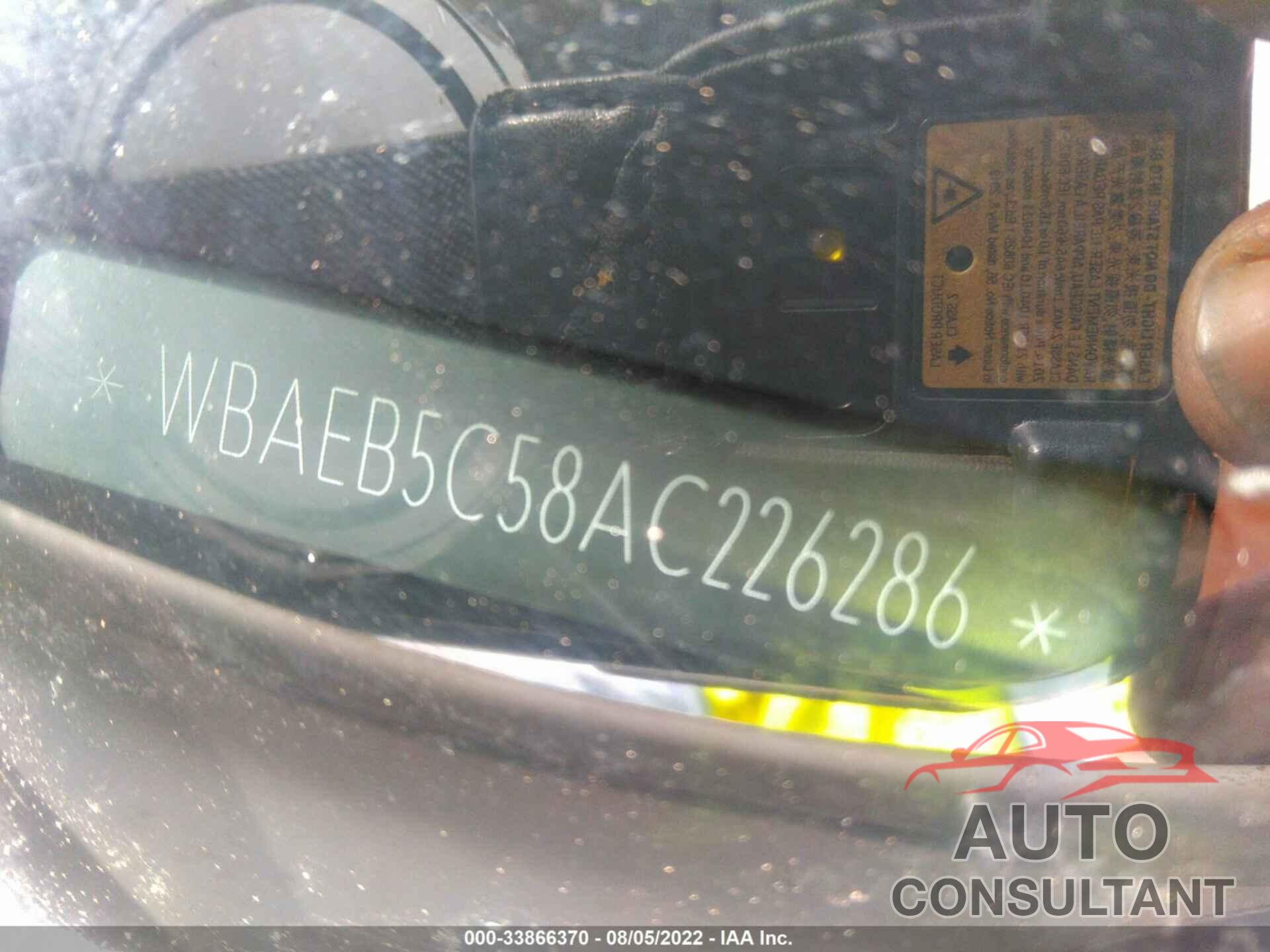 BMW 6 SERIES 2010 - WBAEB5C58AC226286