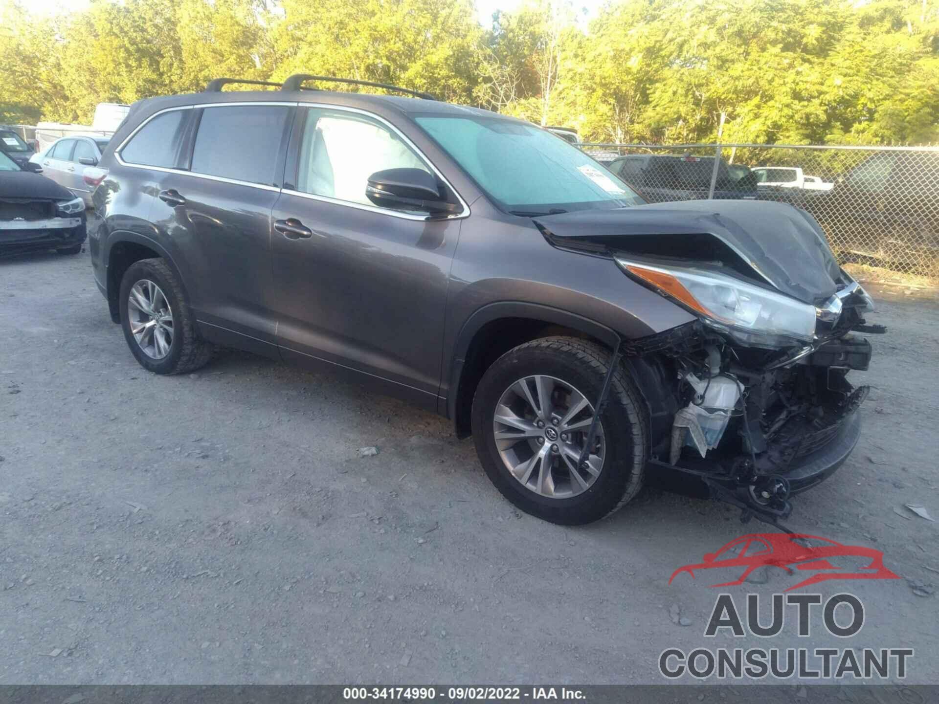 TOYOTA HIGHLANDER 2016 - 5TDBKRFH8GS328746