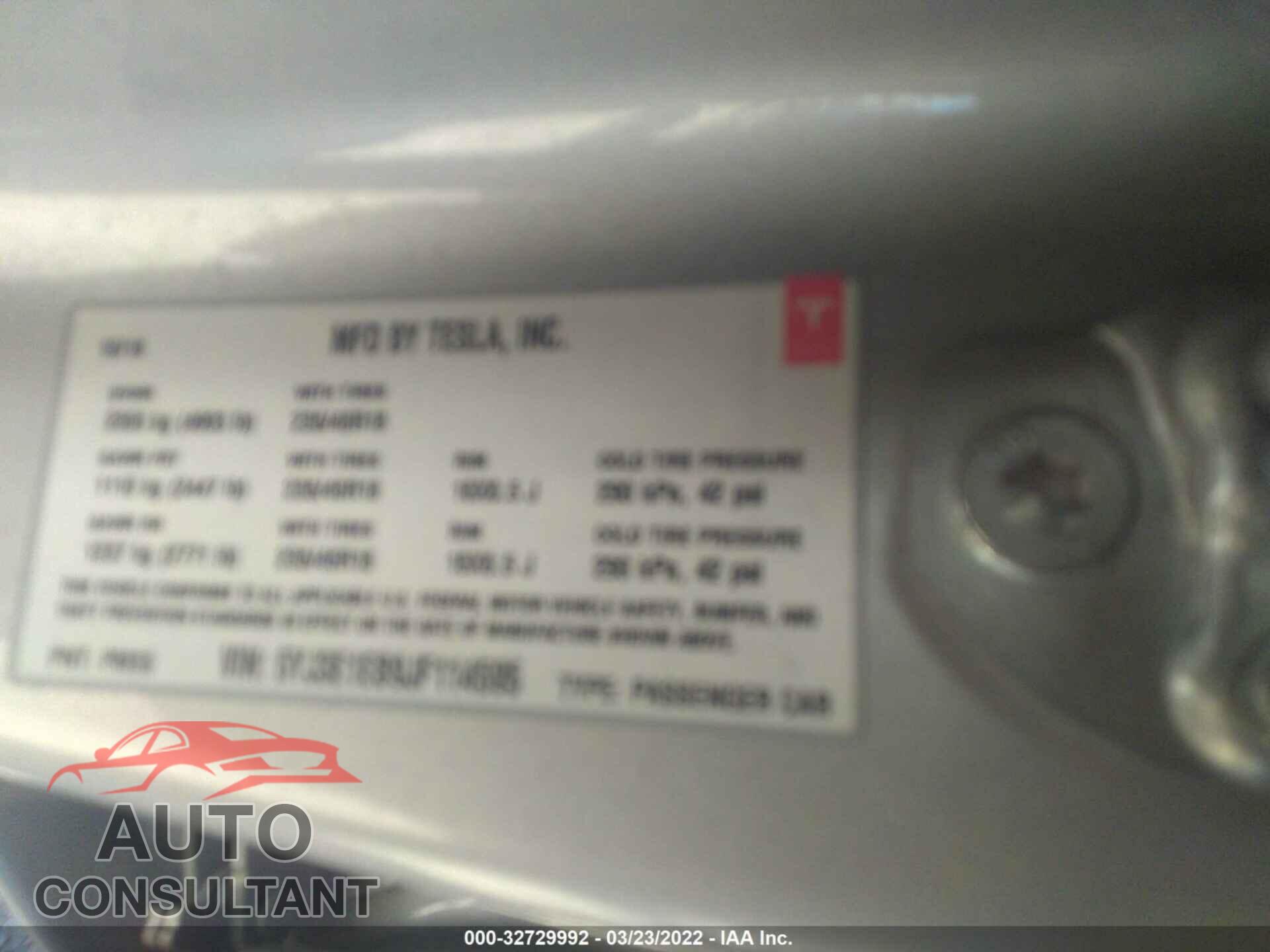 TESLA MODEL 3 2018 - 5YJ3E1EB9JF114595