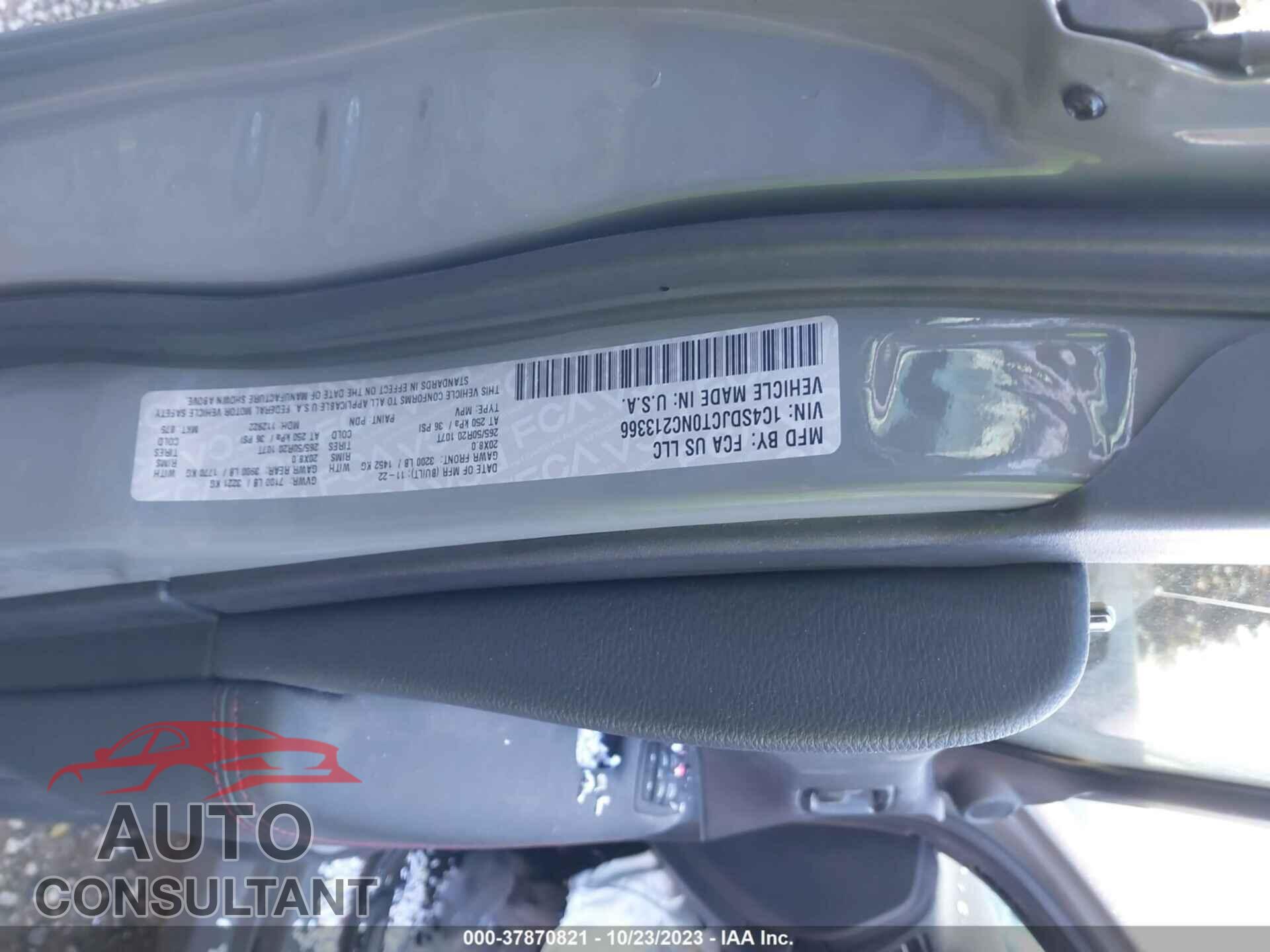 DODGE DURANGO 2022 - 1C4SDJCT0NC213366