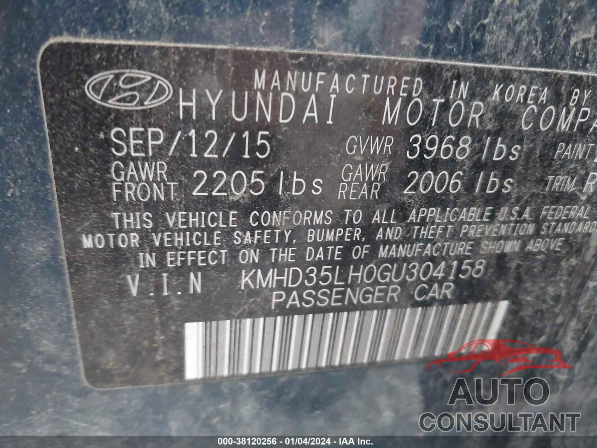 HYUNDAI ELANTRA GT 2016 - KMHD35LH0GU304158