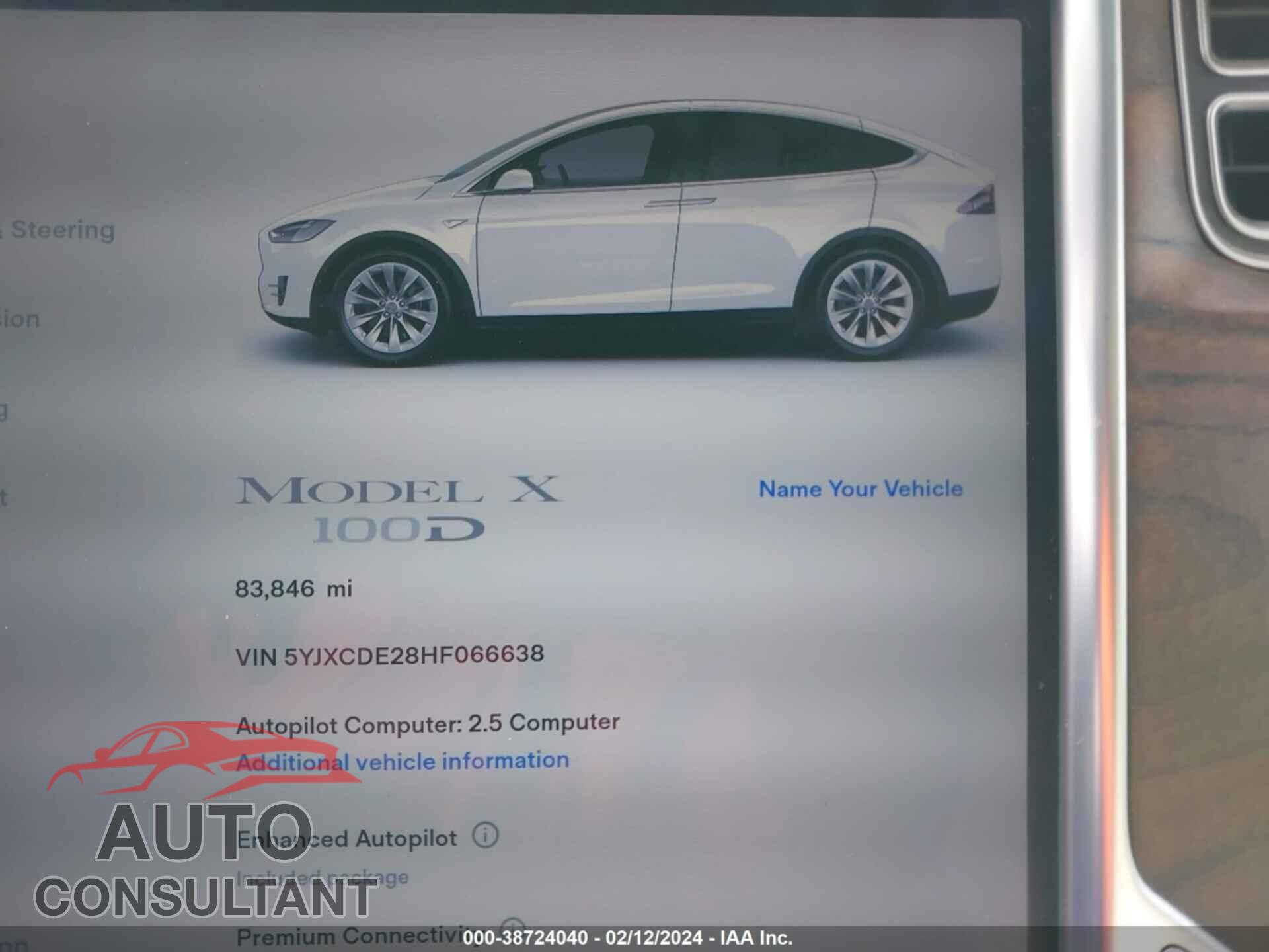 TESLA MODEL X 2017 - 5YJXCDE28HF066638