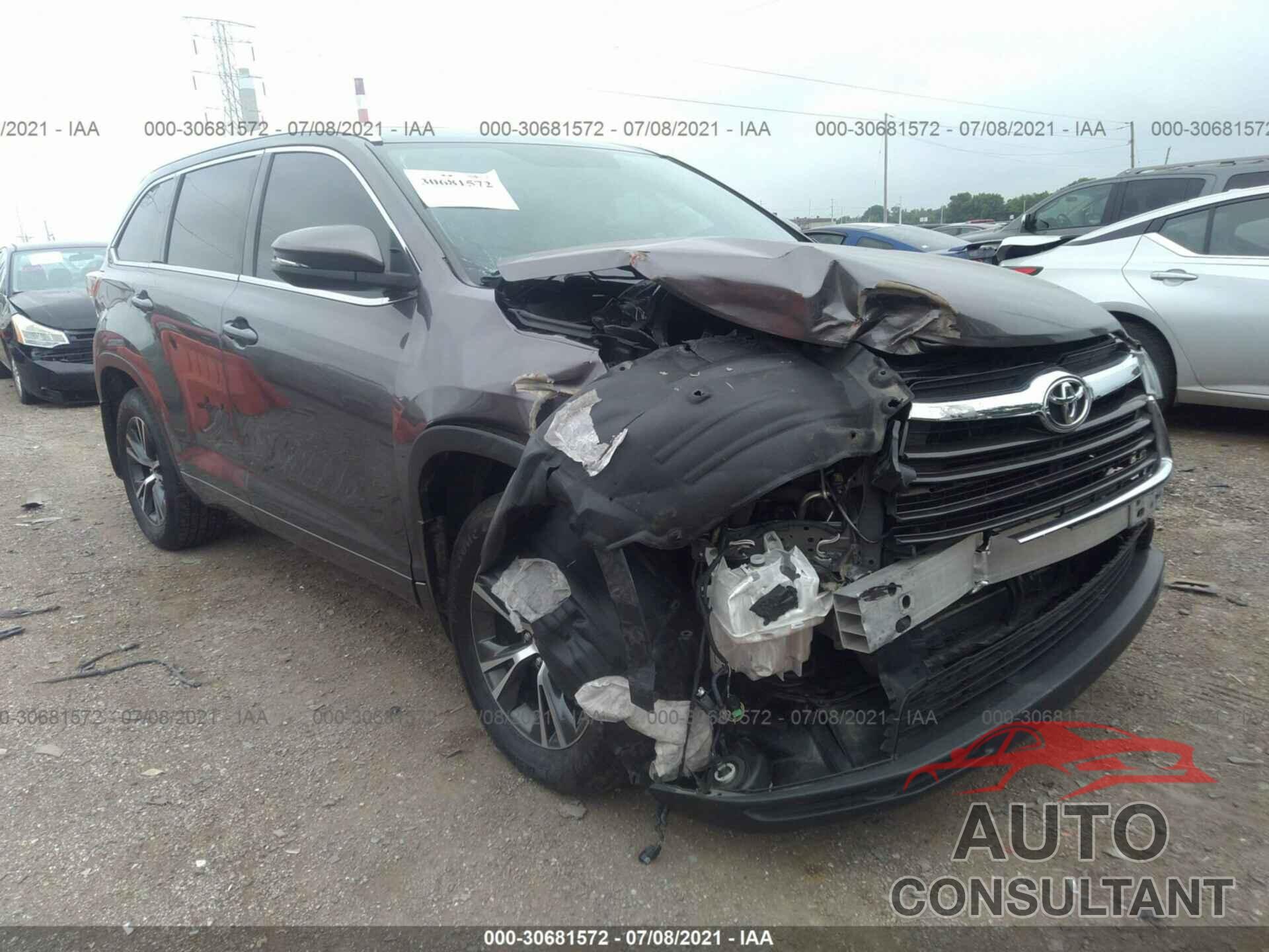 TOYOTA HIGHLANDER 2016 - 5TDJKRFH8GS240680