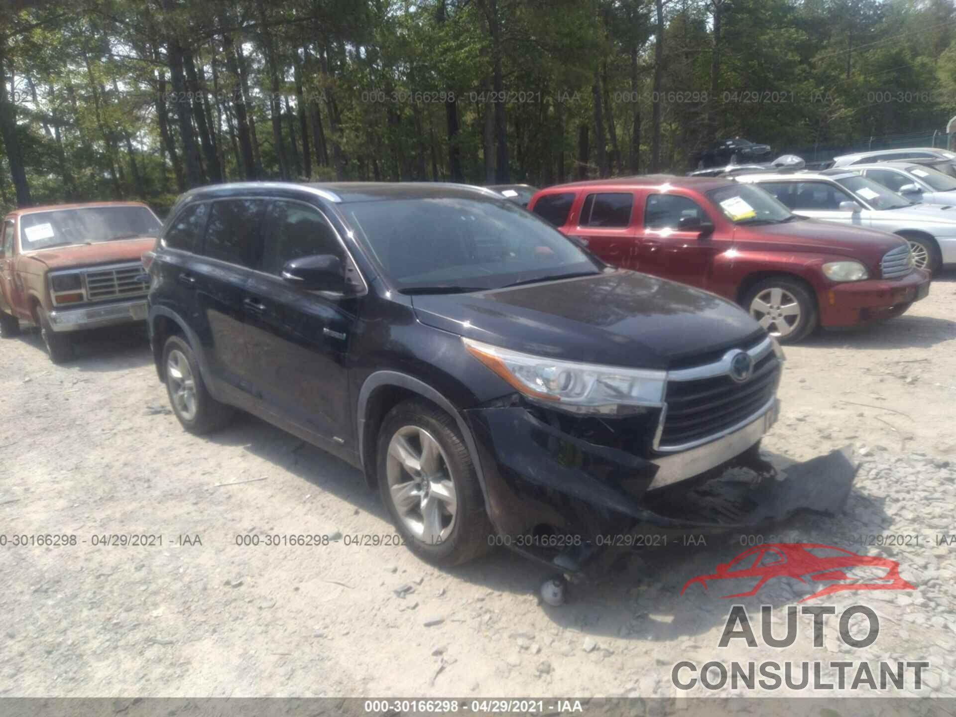 TOYOTA HIGHLANDER HYBRID 2016 - 5TDDCRFHXGS014991
