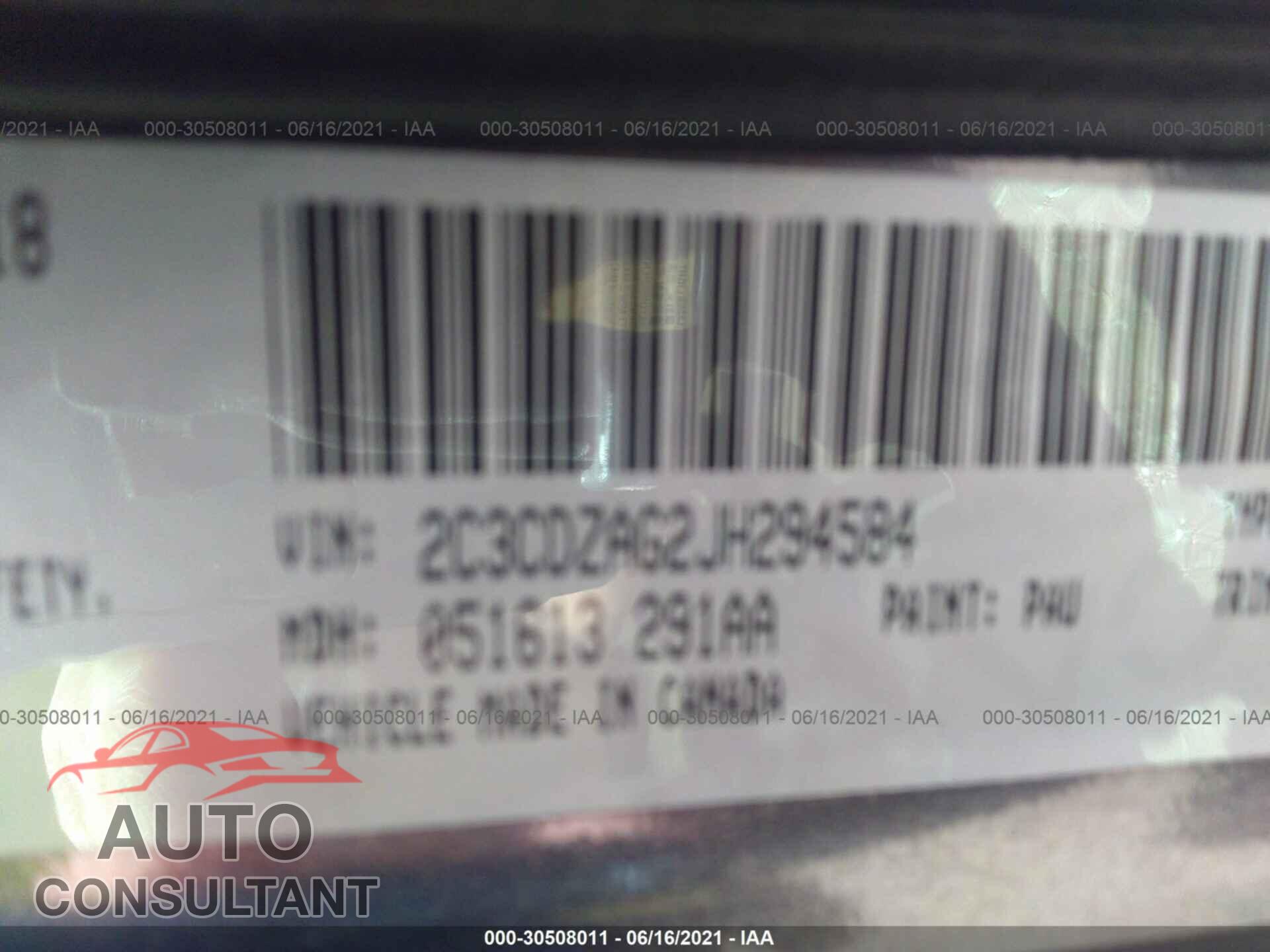 DODGE CHALLENGER 2018 - 2C3CDZAG2JH294584