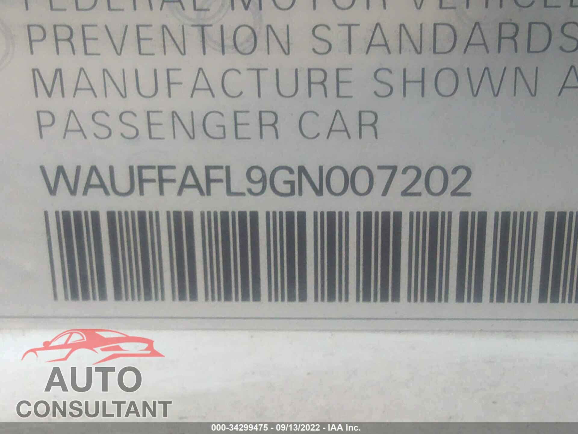 AUDI A4 2016 - WAUFFAFL9GN007202