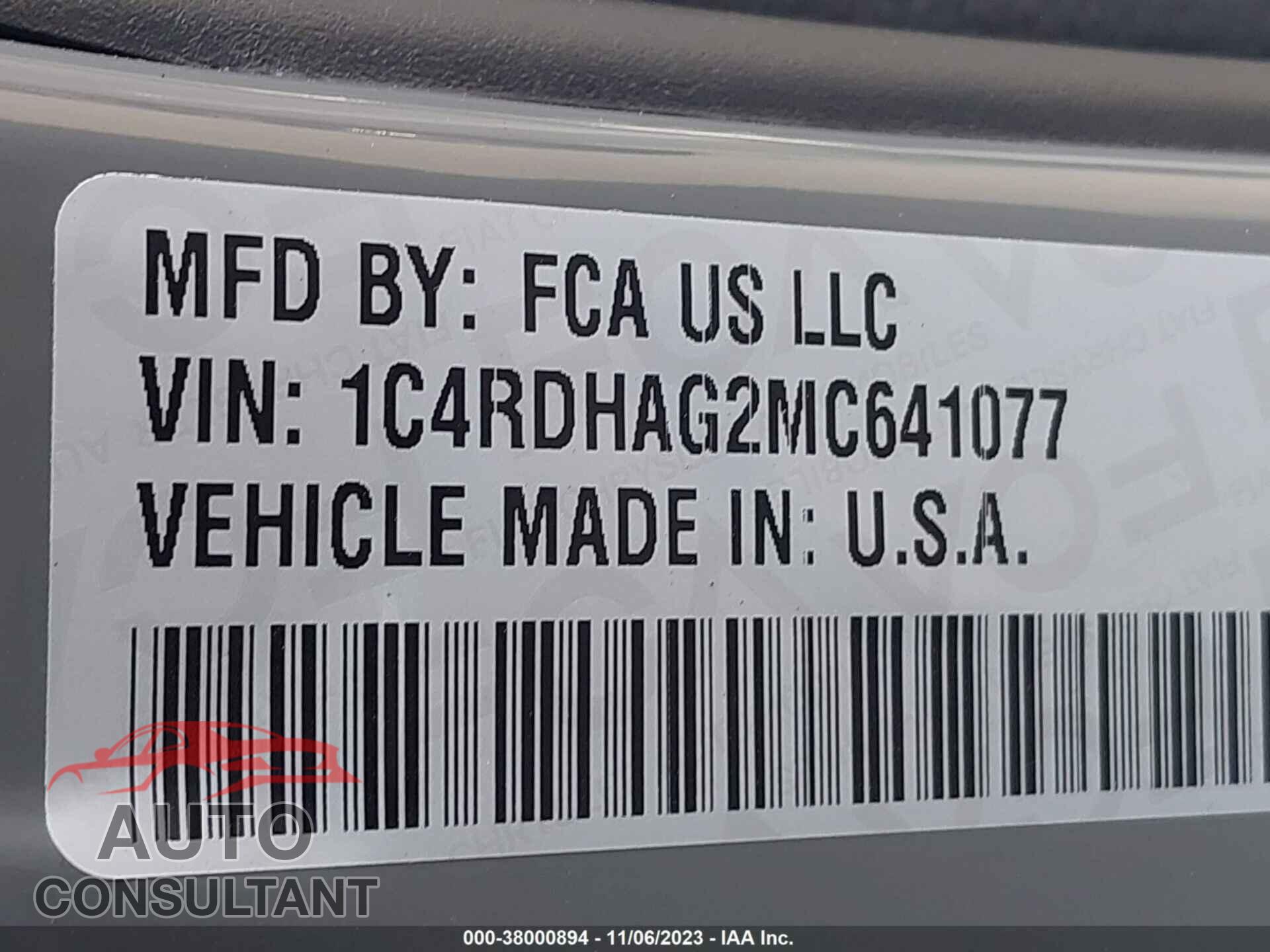 DODGE DURANGO 2021 - 1C4RDHAG2MC641077