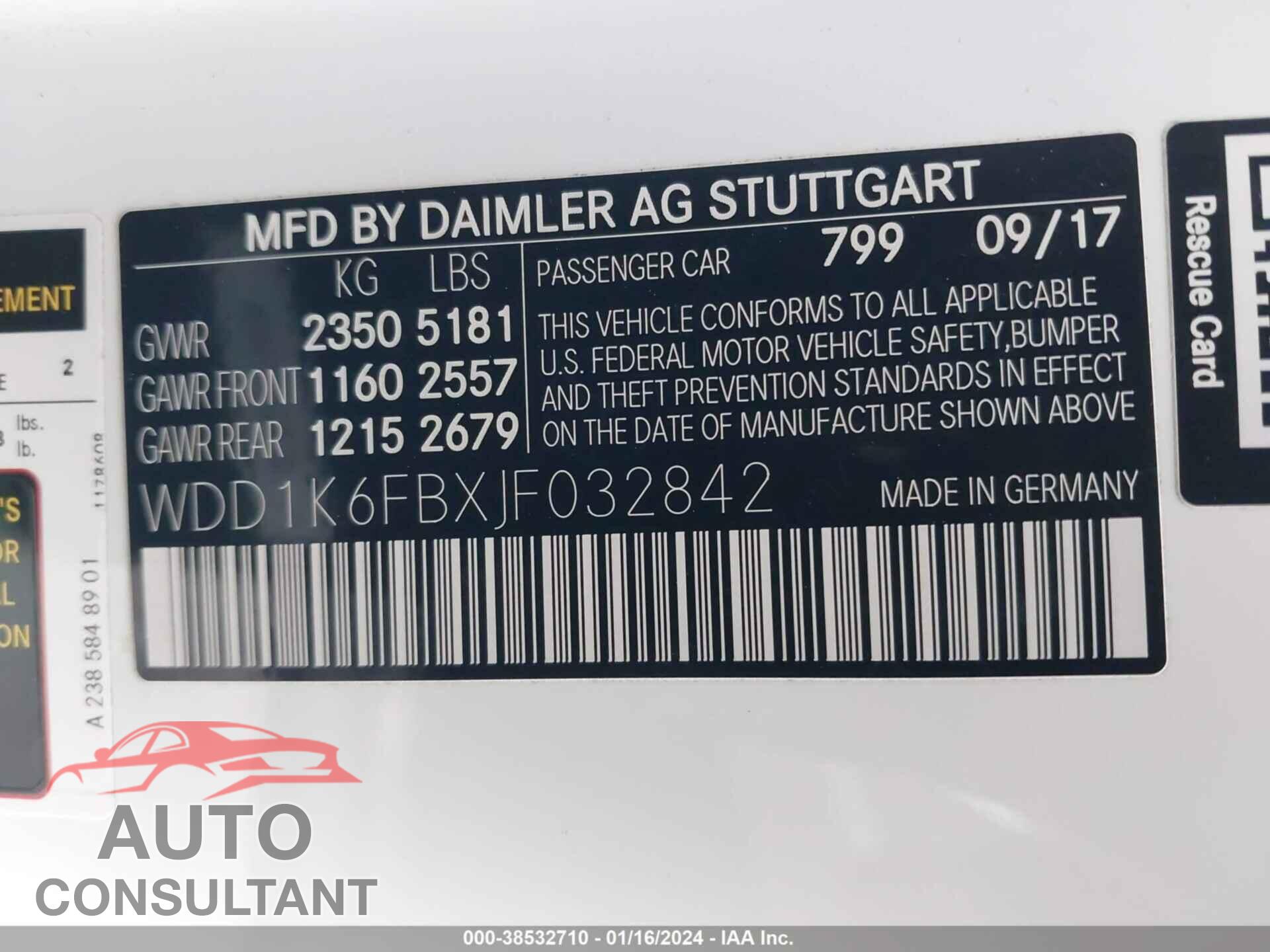 MERCEDES-BENZ E 400 2018 - WDD1K6FBXJF032842