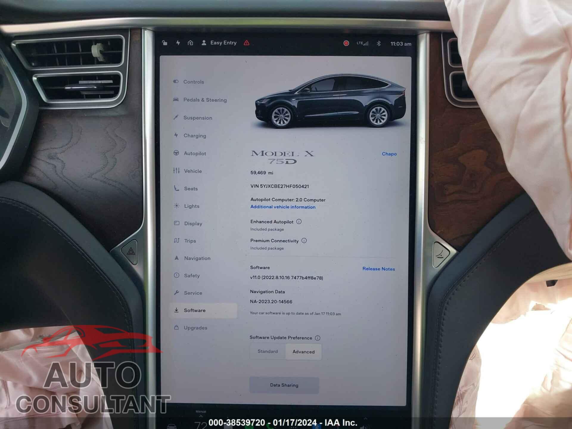 TESLA MODEL X 2017 - 5YJXCBE27HF050421