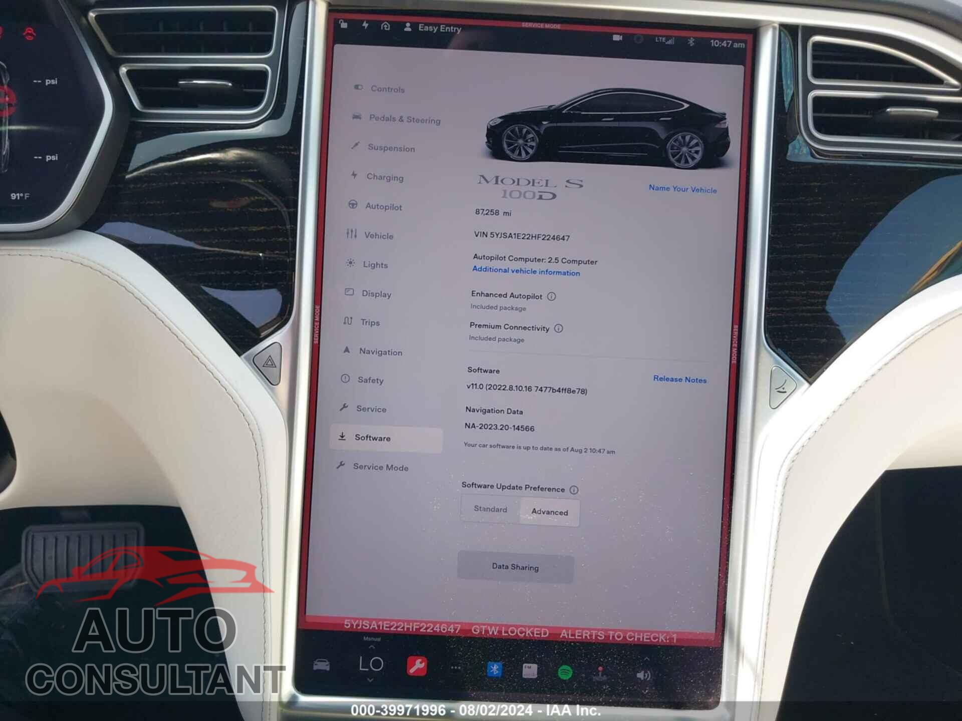 TESLA MODEL S 2017 - 5YJSA1E22HF224647
