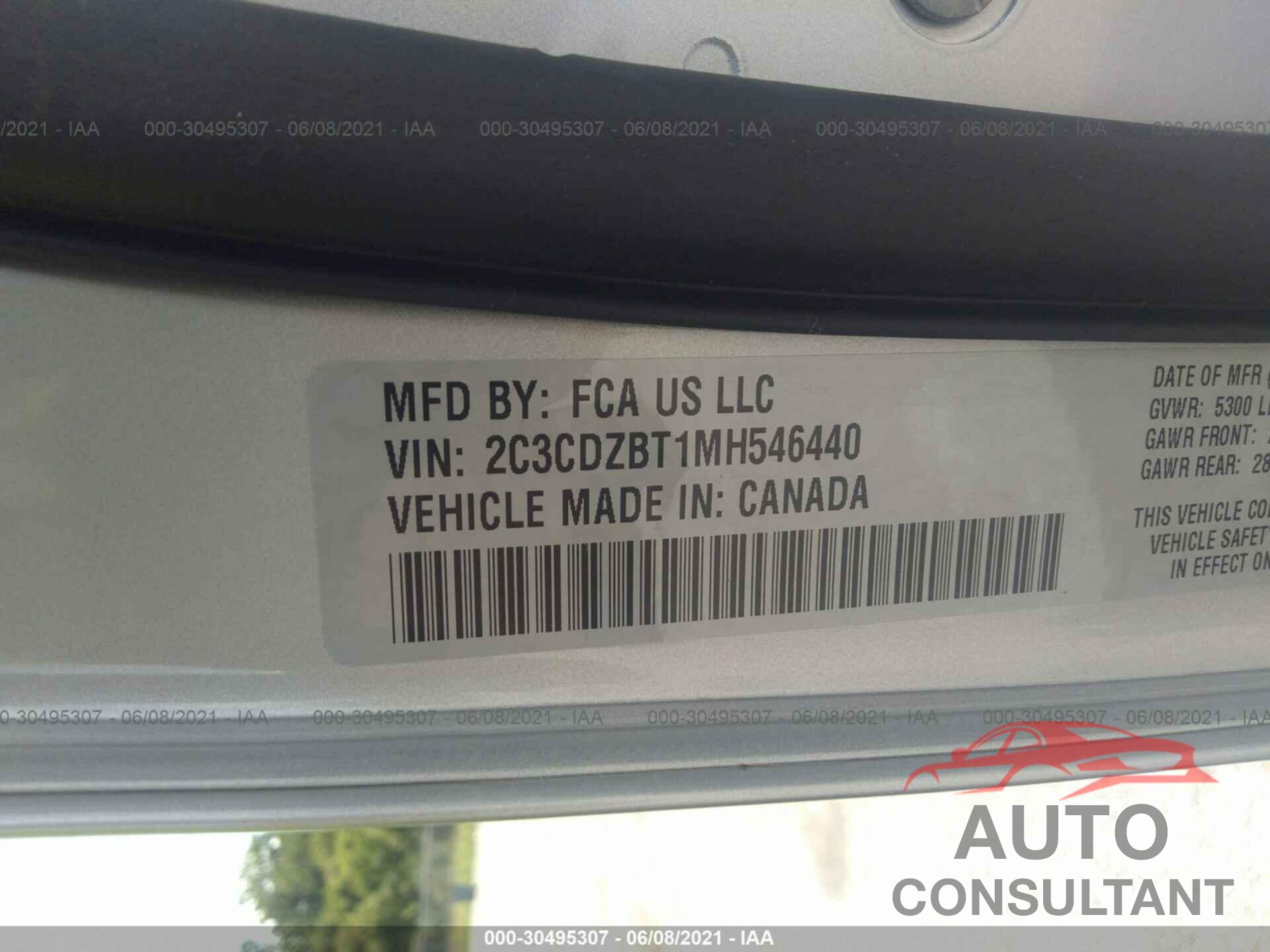 DODGE CHALLENGER 2021 - 2C3CDZBT1MH546440