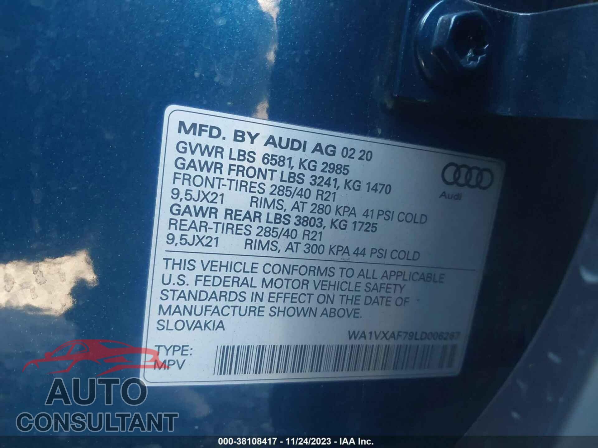 AUDI Q7 2020 - WA1VXAF79LD006267