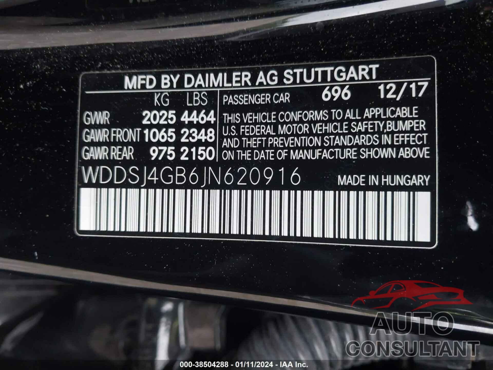 MERCEDES-BENZ CLA 250 2018 - WDDSJ4GB6JN620916