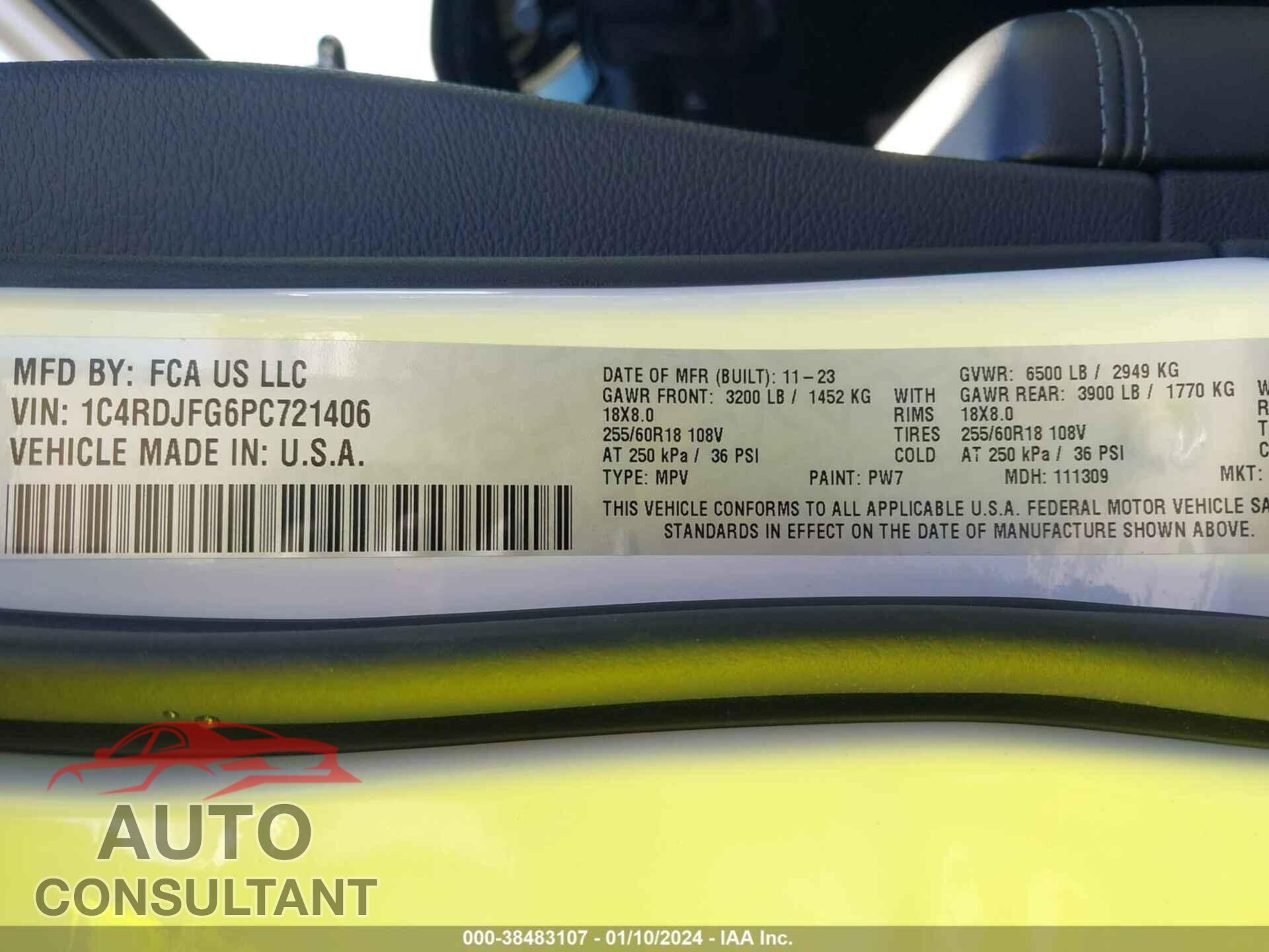 DODGE DURANGO 2023 - 1C4RDJFG6PC721406