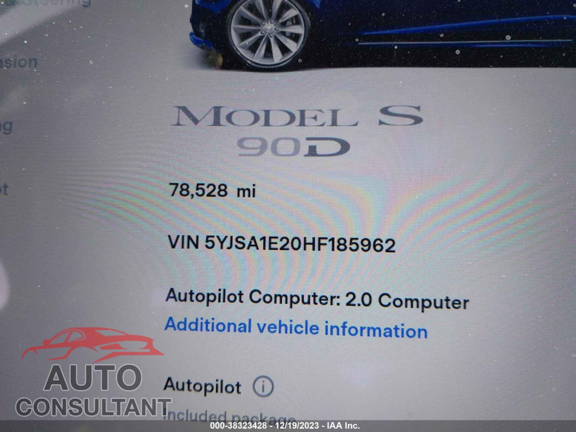 TESLA MODEL S 2017 - 5YJSA1E20HF185962