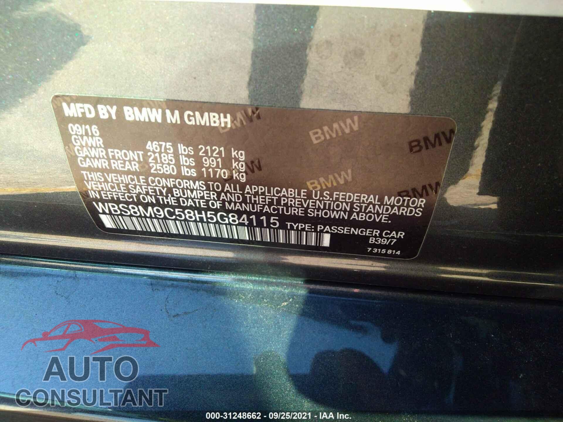 BMW M3 2017 - WBS8M9C58H5G84115