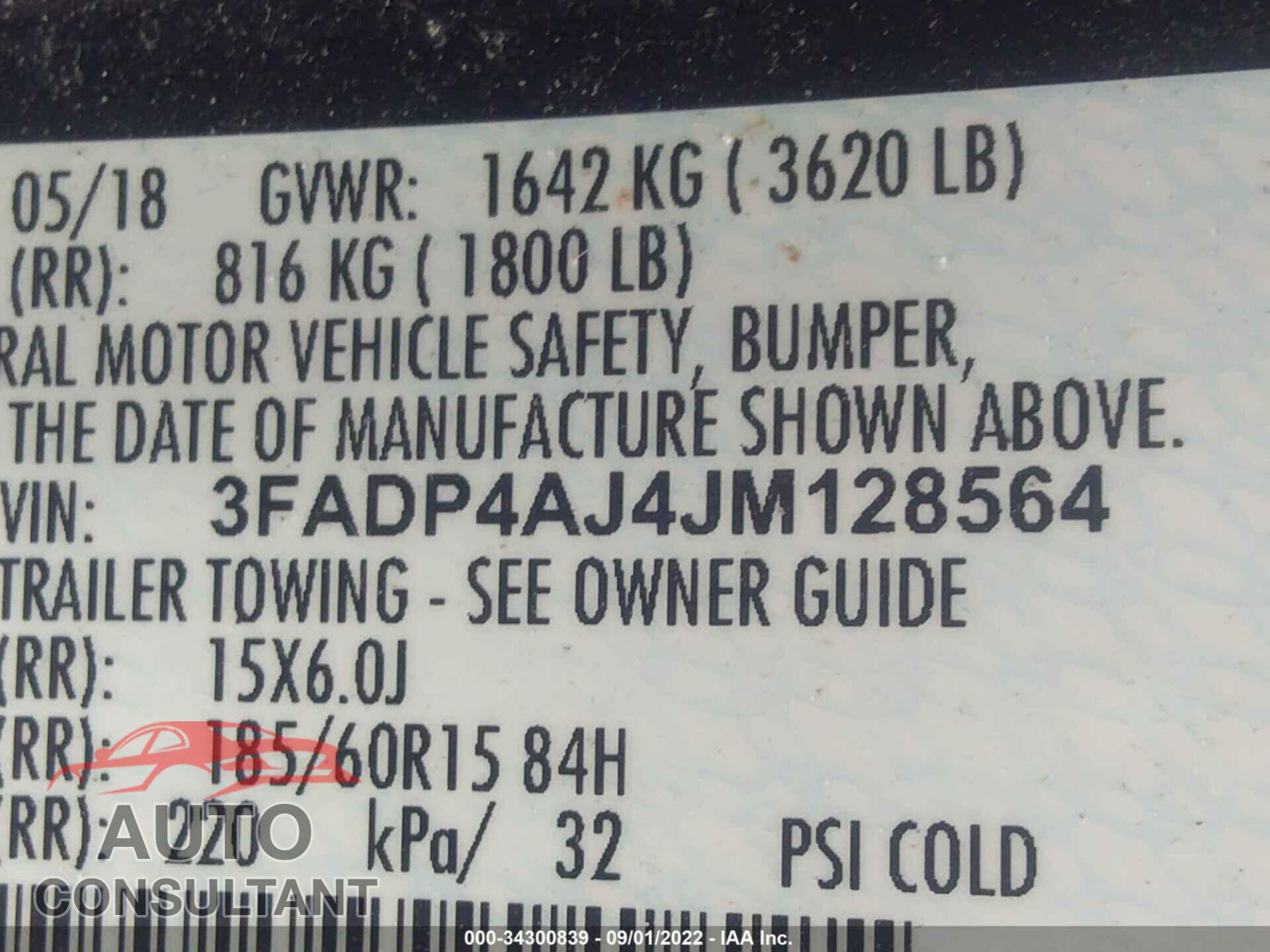 FORD FIESTA 2018 - 3FADP4AJ4JM128564