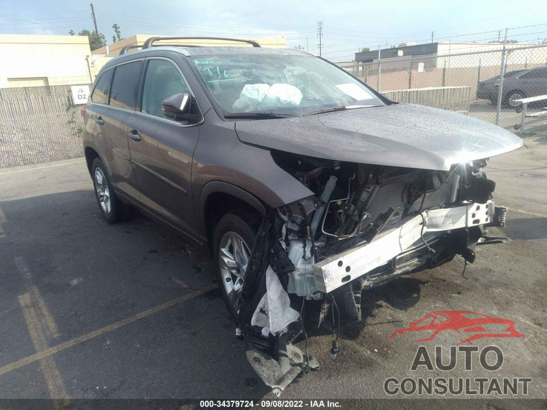 TOYOTA HIGHLANDER 2019 - 5TDYZRFH2KS348392