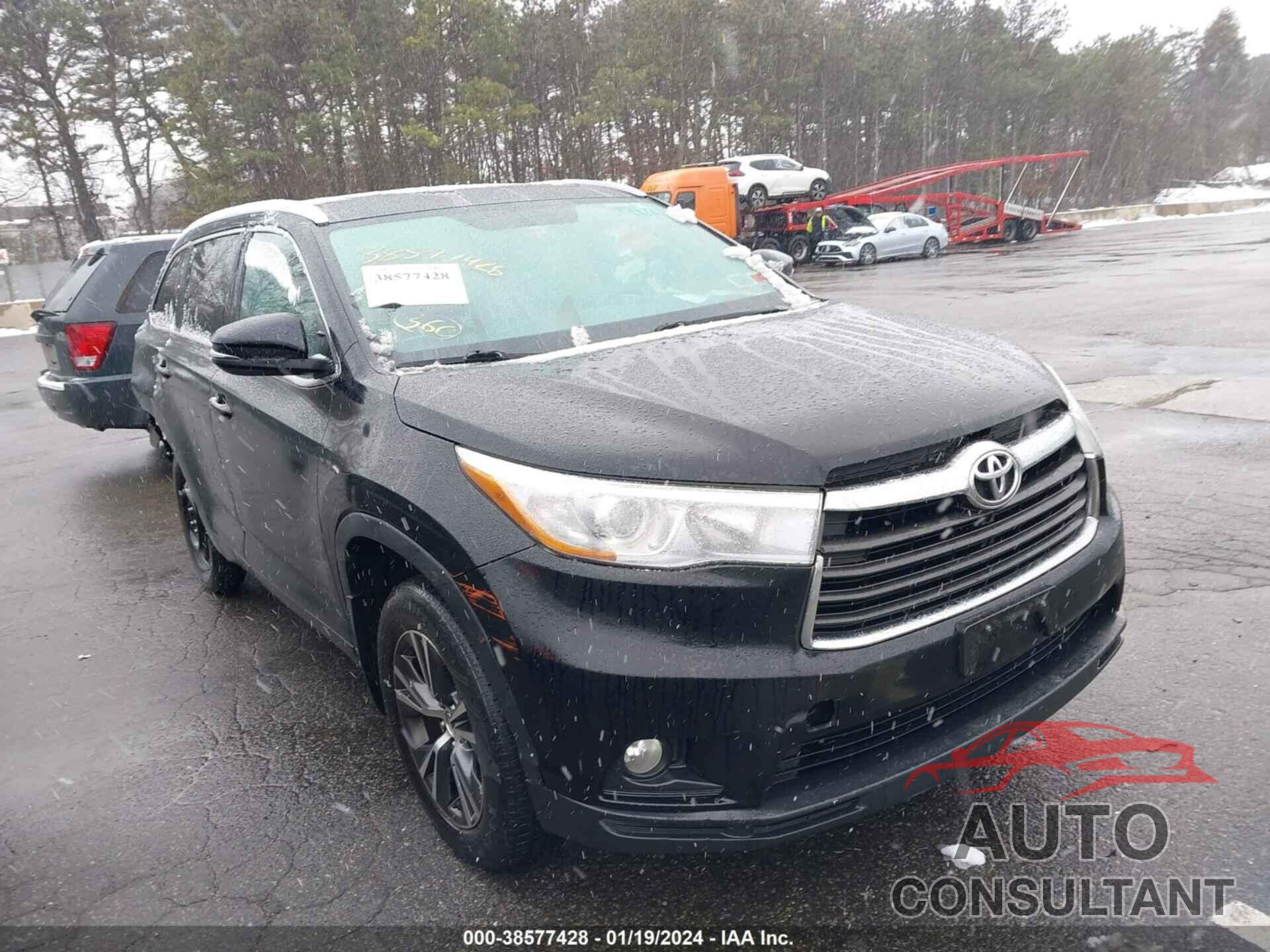 TOYOTA HIGHLANDER 2016 - 5TDJKRFH9GS277012