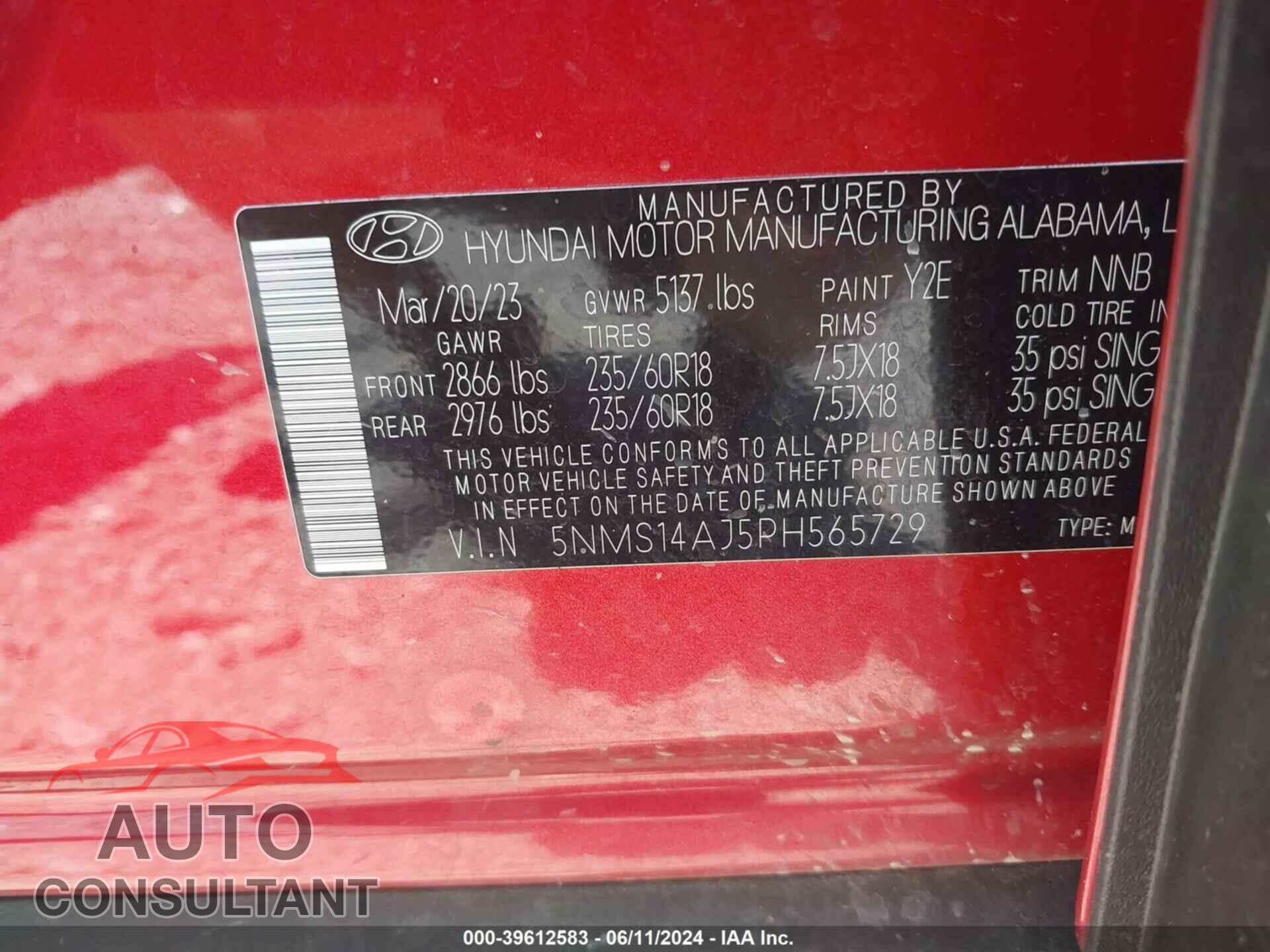HYUNDAI SANTA FE 2023 - 5NMS14AJ5PH565729