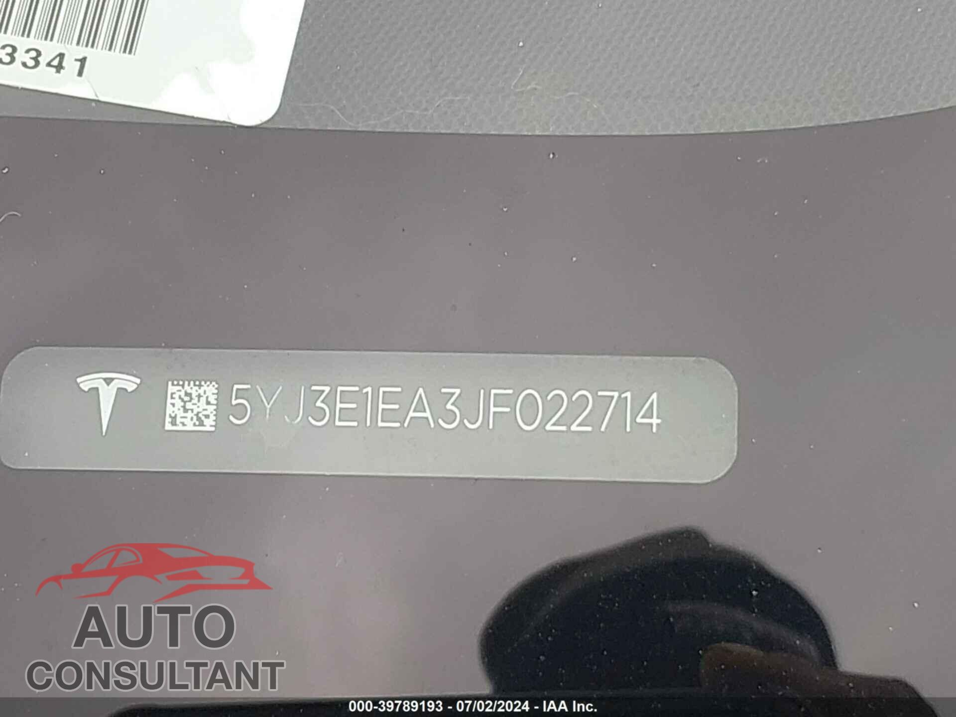 TESLA MODEL 3 2018 - 5YJ3E1EA3JF022714