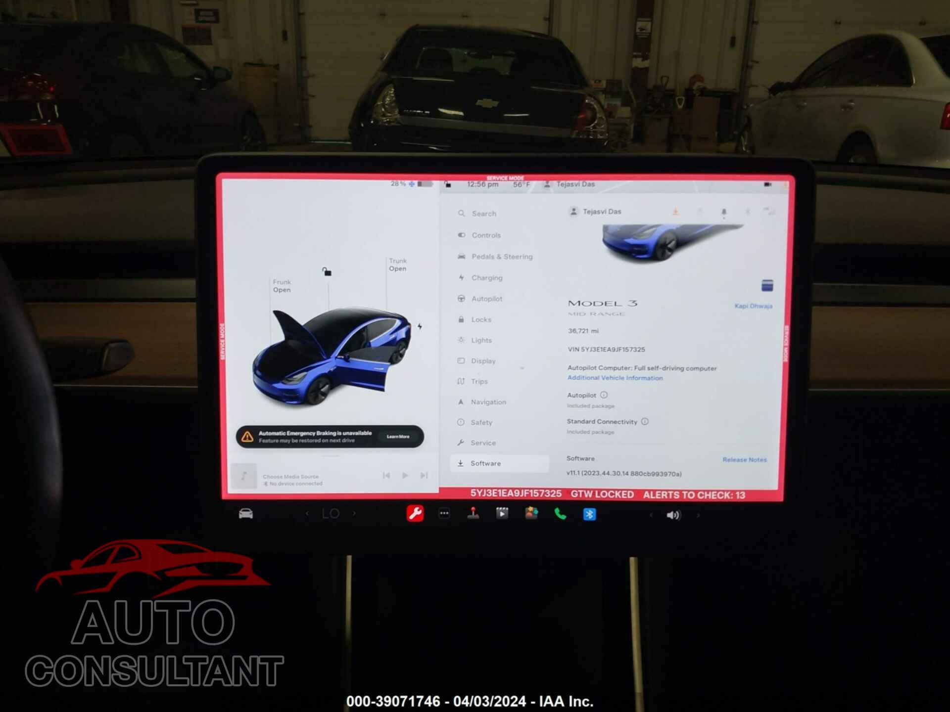 TESLA MODEL 3 2018 - 5YJ3E1EA9JF157325