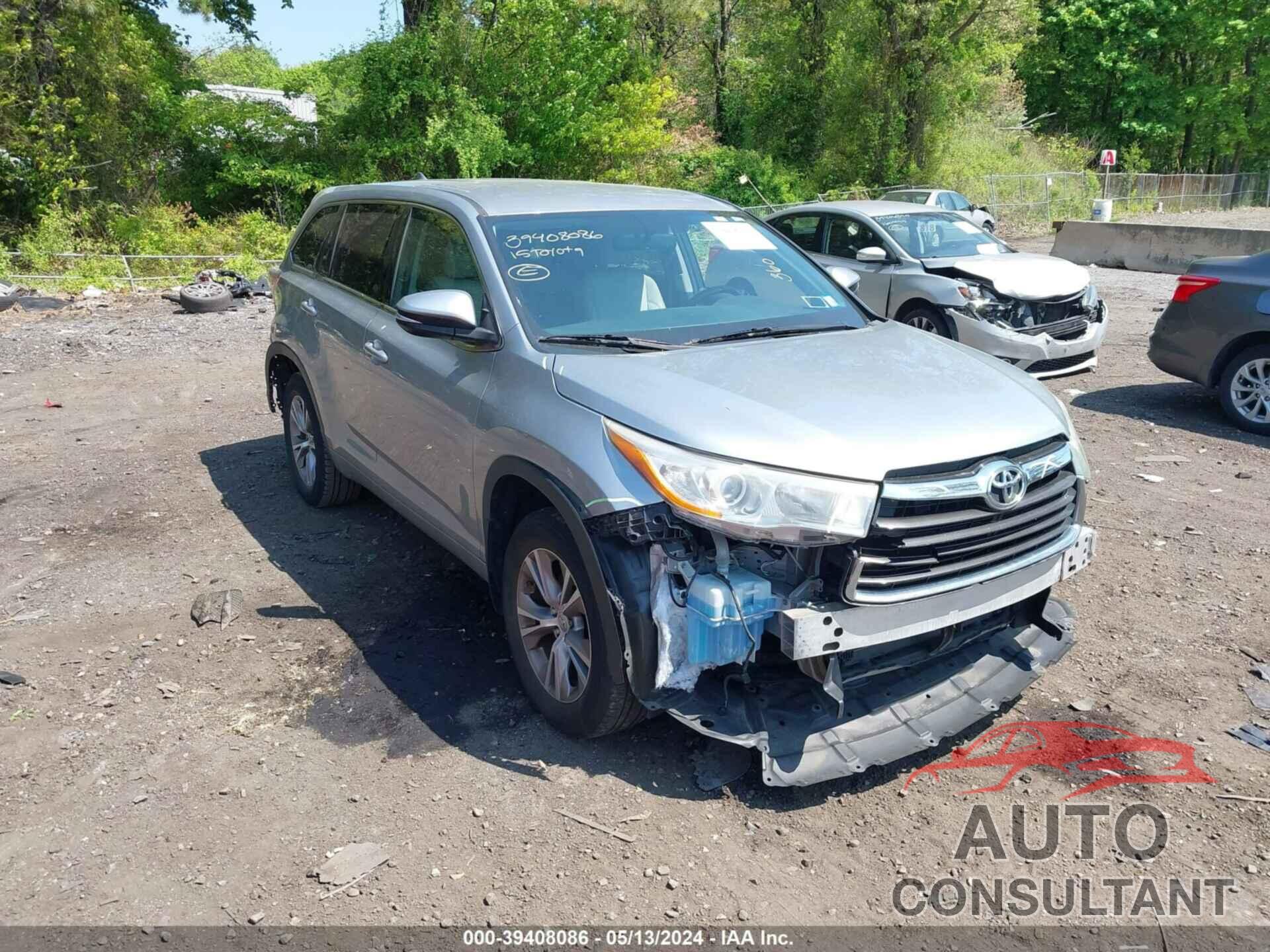 TOYOTA HIGHLANDER 2015 - 5TDBKRFH3FS224017