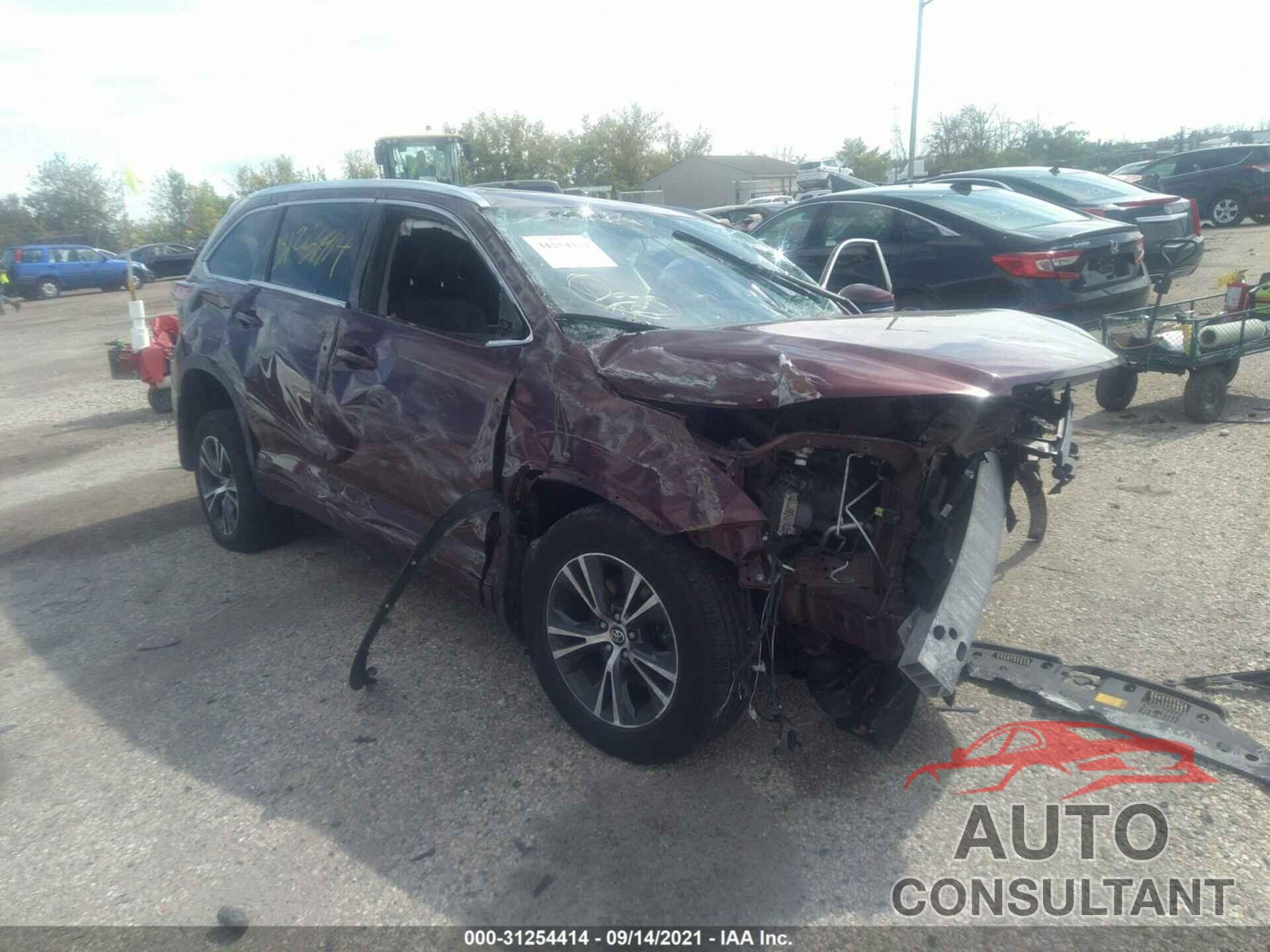 TOYOTA HIGHLANDER 2016 - 5TDJKRFH7GS331360