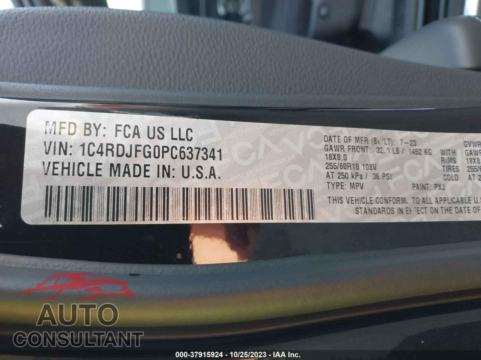 DODGE DURANGO 2023 - 1C4RDJFG0PC637341