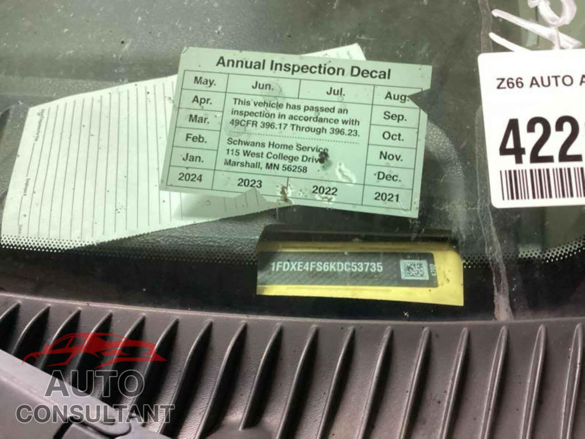 FORD ECONOLINE 2019 - 1FDXE4FS6KDC53735