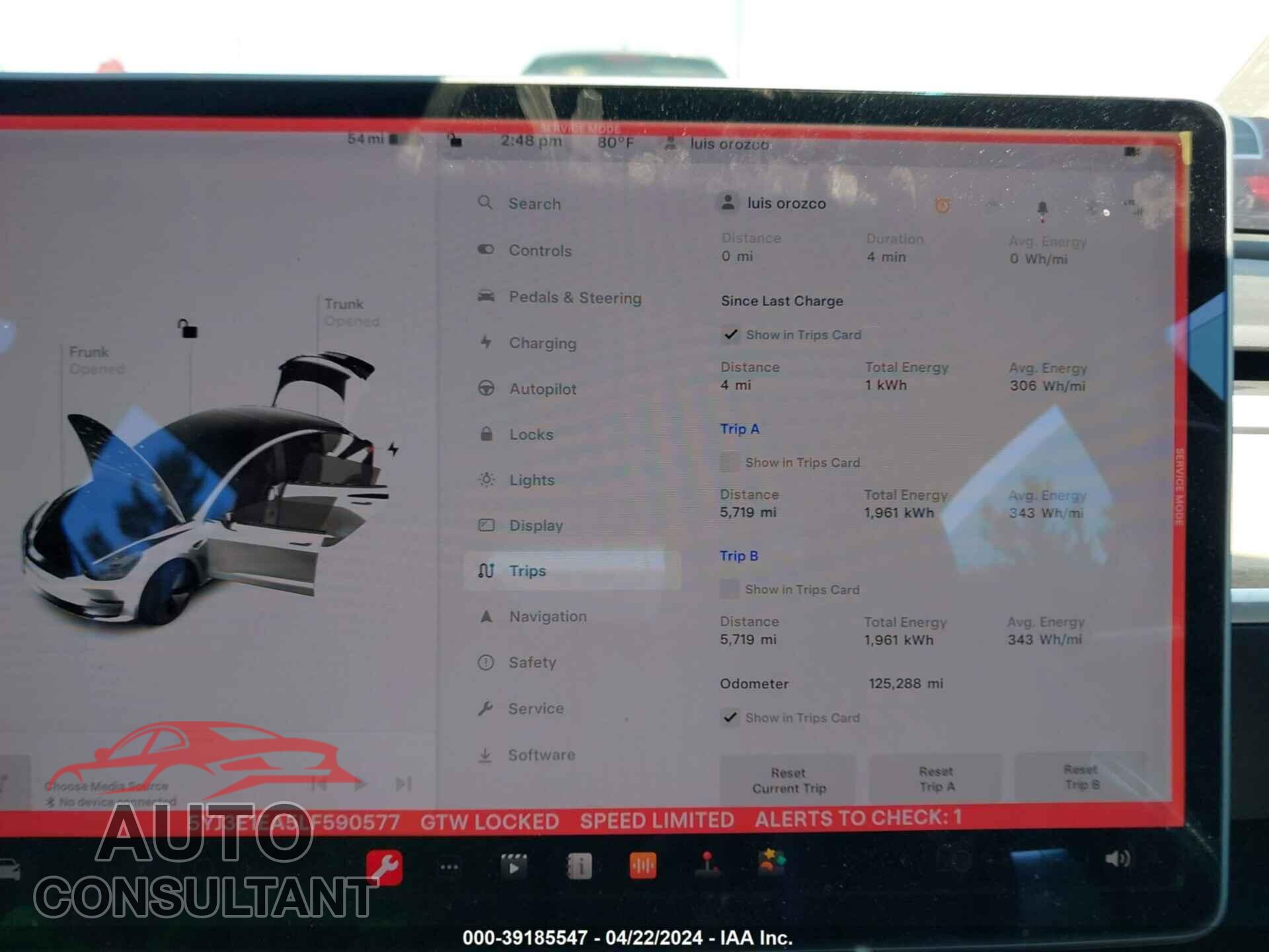 TESLA MODEL 3 2020 - 5YJ3E1EA5LF590577