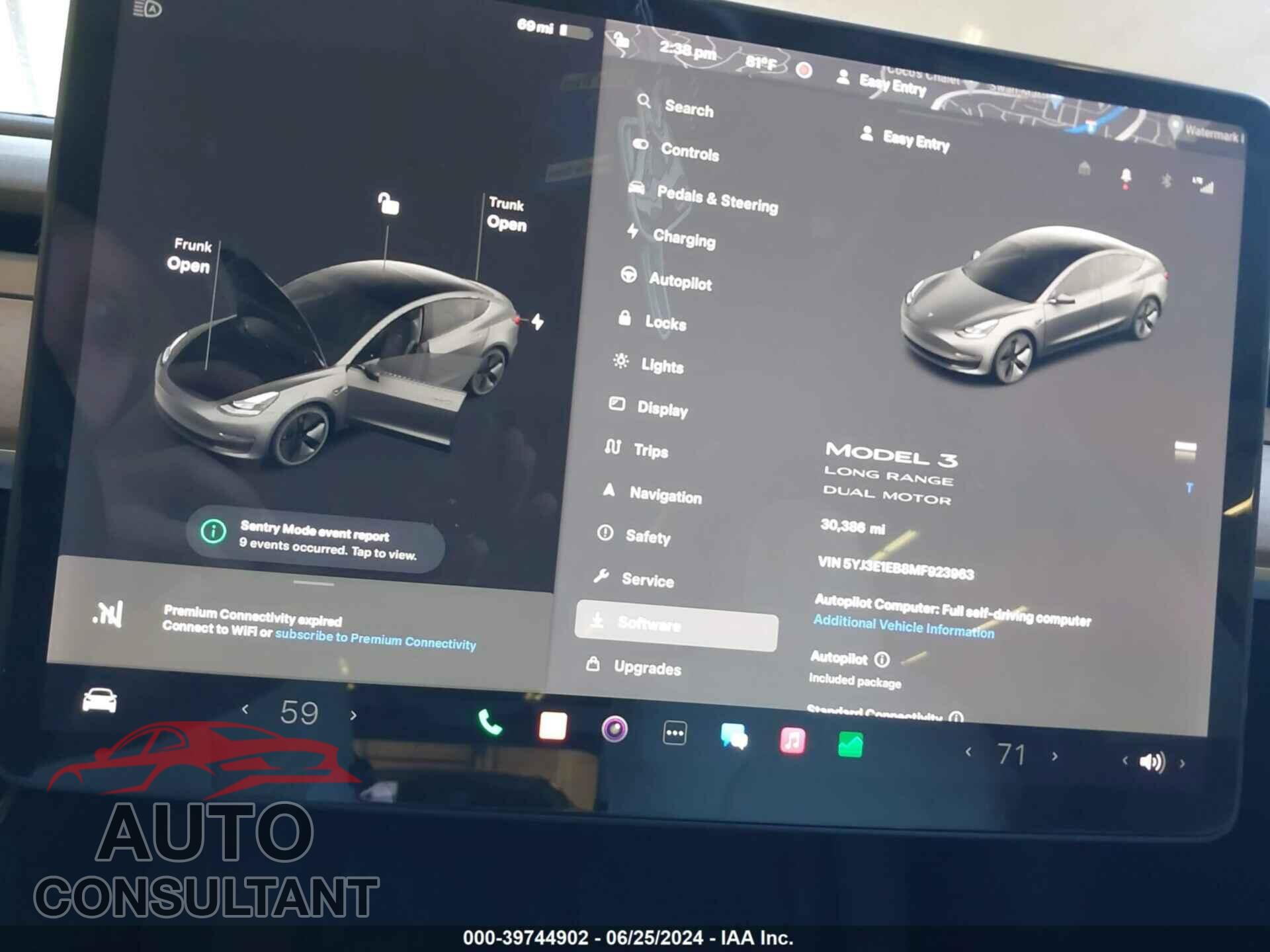 TESLA MODEL 3 2021 - 5YJ3E1EB8MF923963