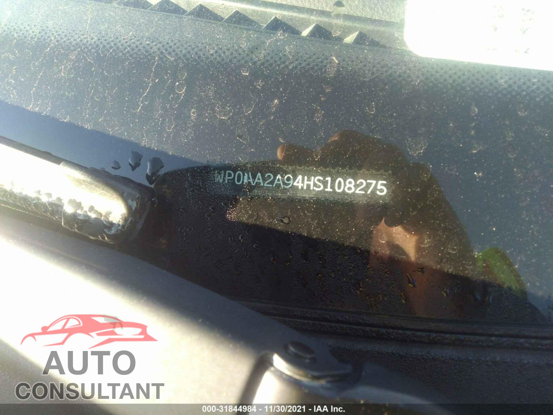 PORSCHE 911 2017 - WP0AA2A94HS108275