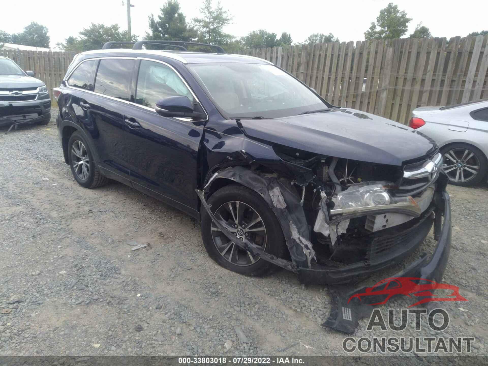 TOYOTA HIGHLANDER 2016 - 5TDJKRFH5GS344477