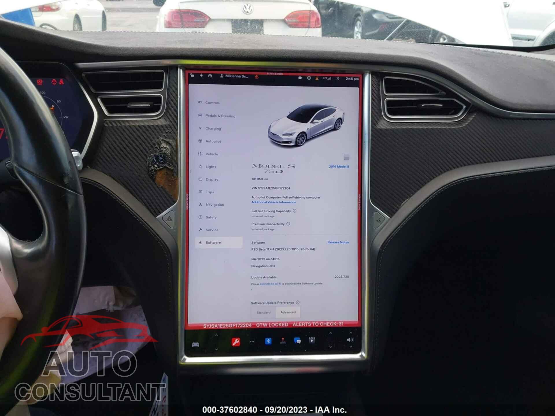 TESLA MODEL S 2016 - 5YJSA1E25GF172204