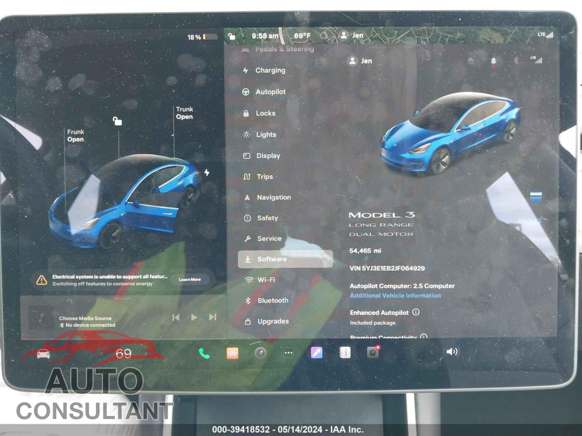 TESLA MODEL 3 2018 - 5YJ3E1EB2JF064929