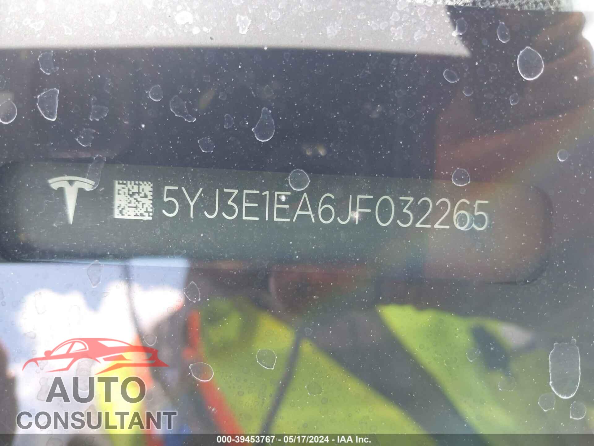 TESLA MODEL 3 2018 - 5YJ3E1EA6JF032265