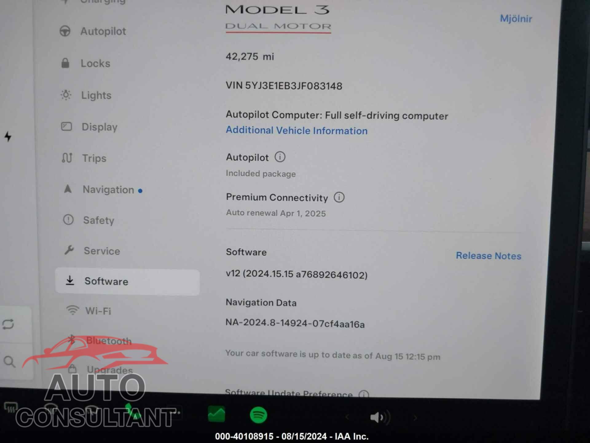 TESLA MODEL 3 2018 - 5YJ3E1EB3JF083148