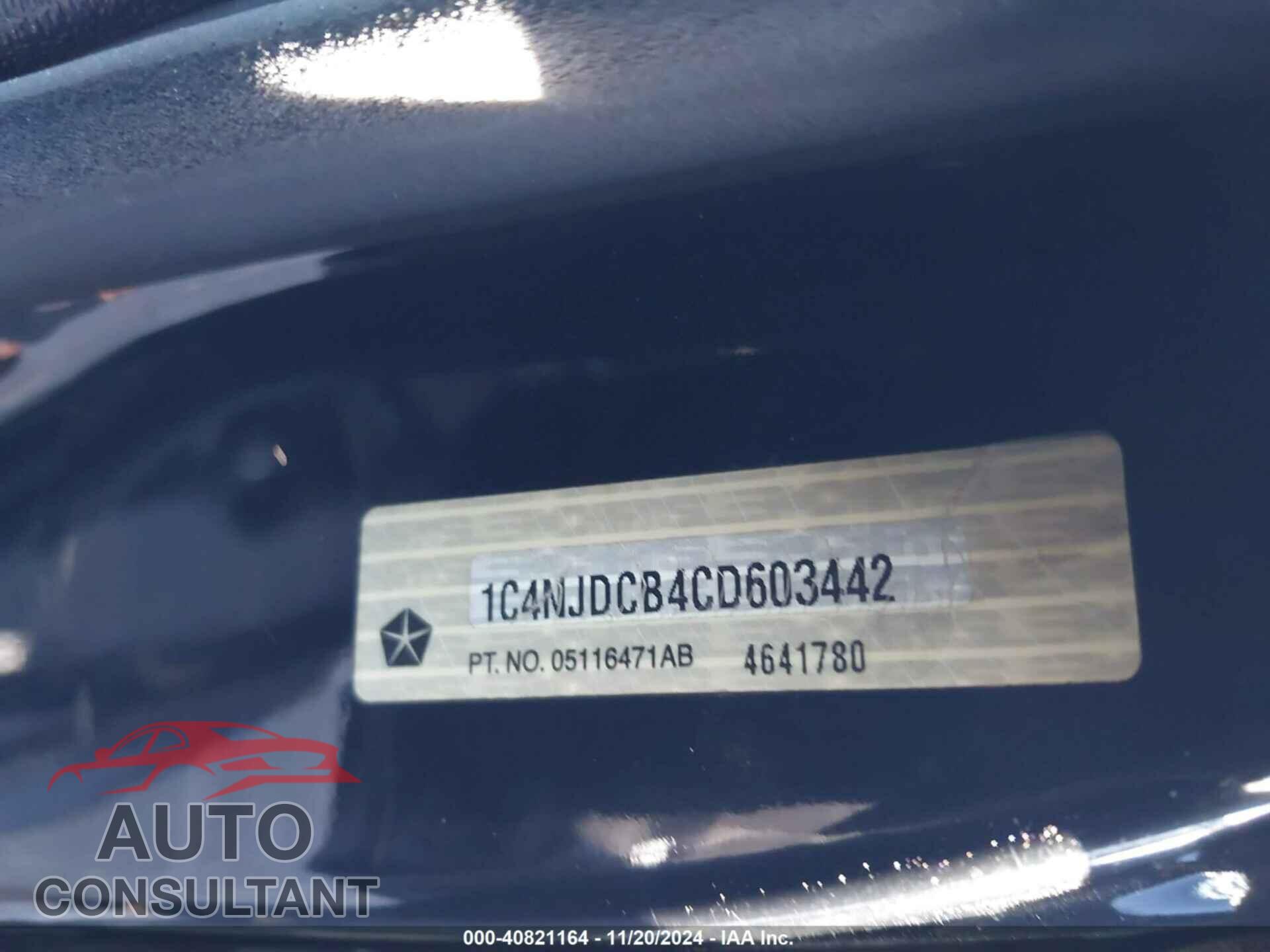 JEEP COMPASS 2012 - 1C4NJDCB4CD603442