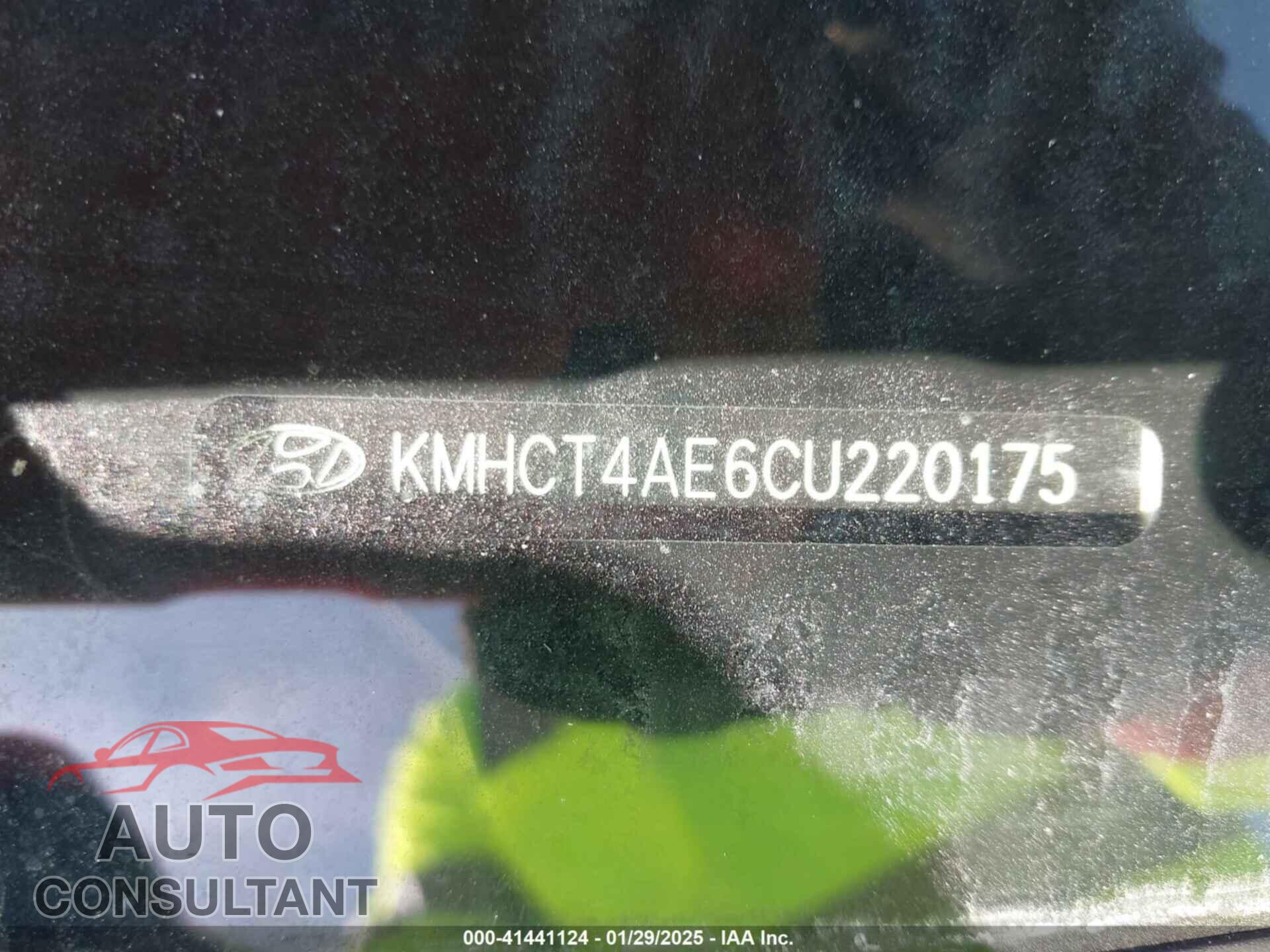 HYUNDAI ACCENT 2012 - KMHCT4AE6CU220175
