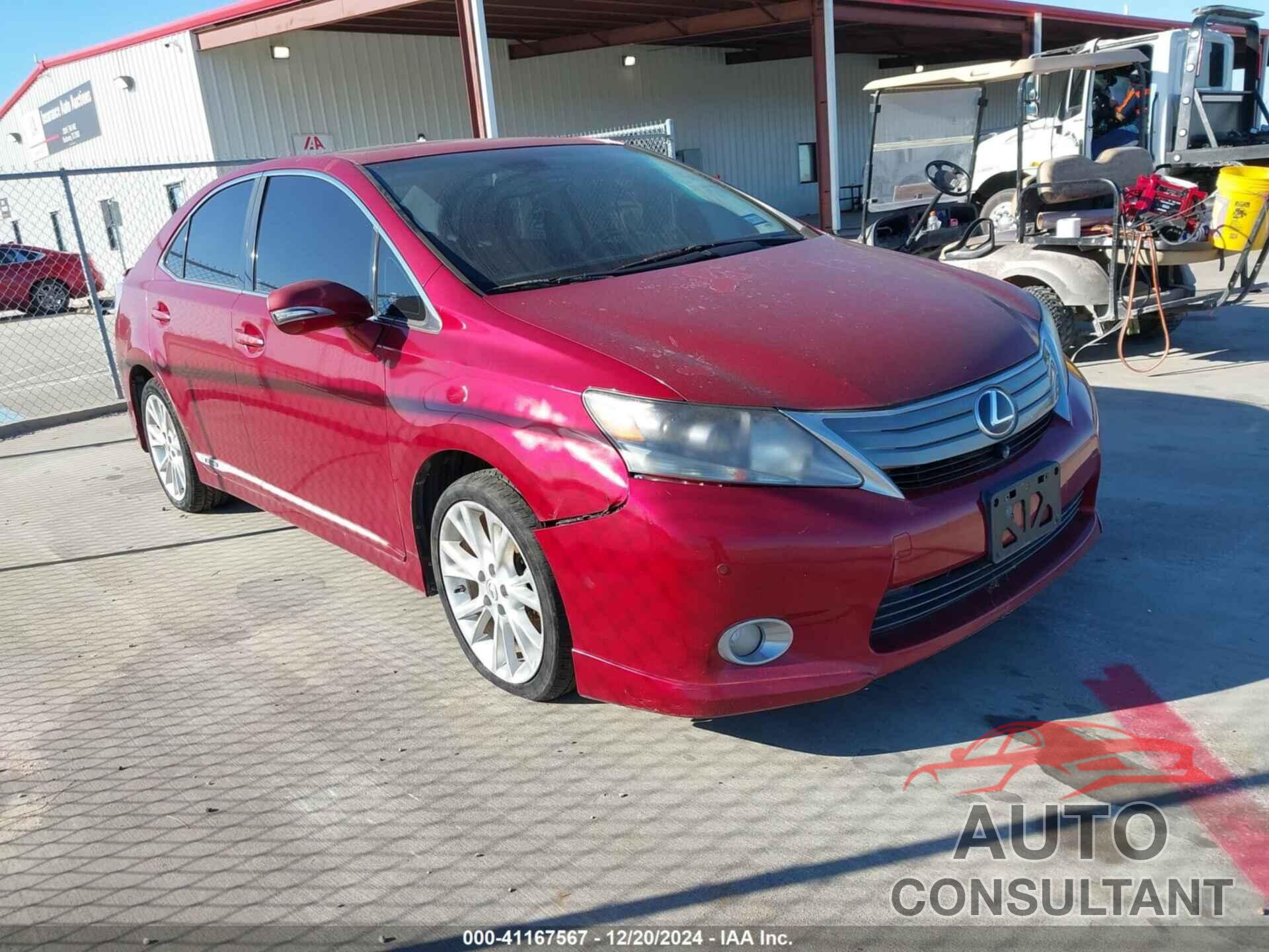 LEXUS HS 250H 2010 - JTHBB1BA4A2020478