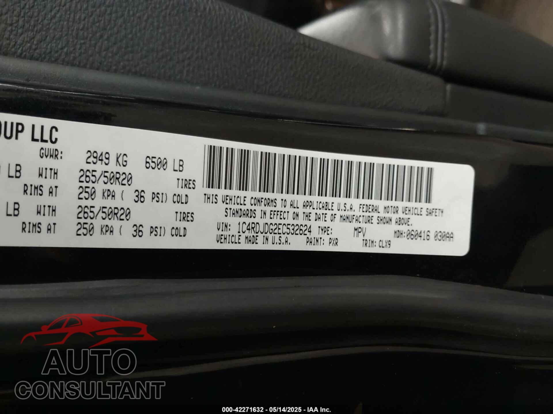 DODGE DURANGO 2014 - 1C4RDJDG2EC532624