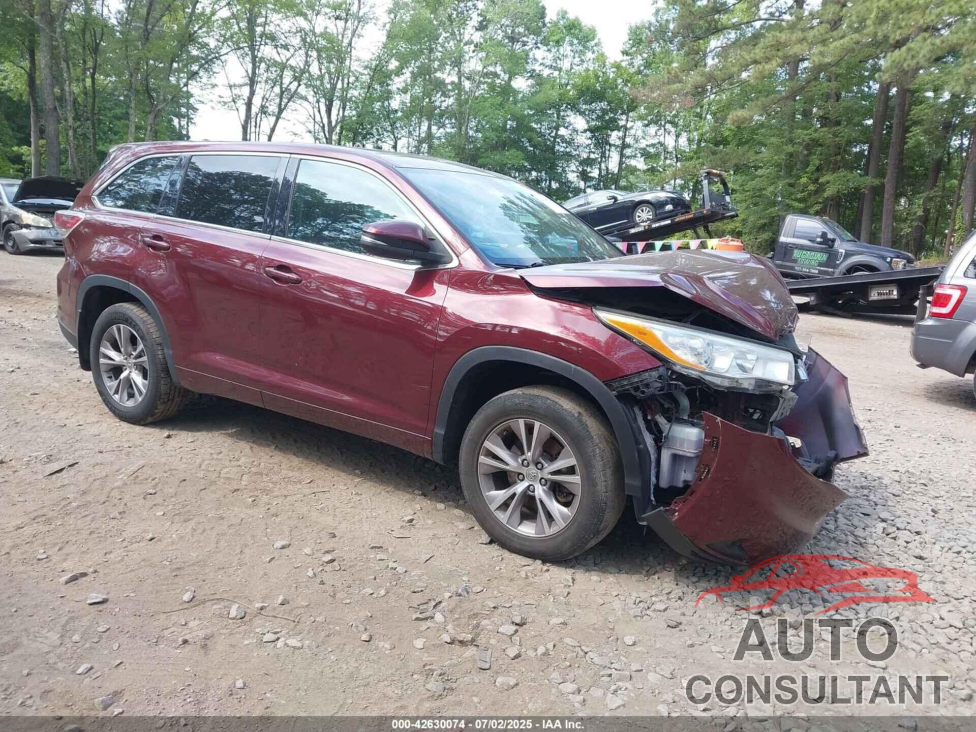 TOYOTA HIGHLANDER 2014 - 5TDBKRFH0ES015266