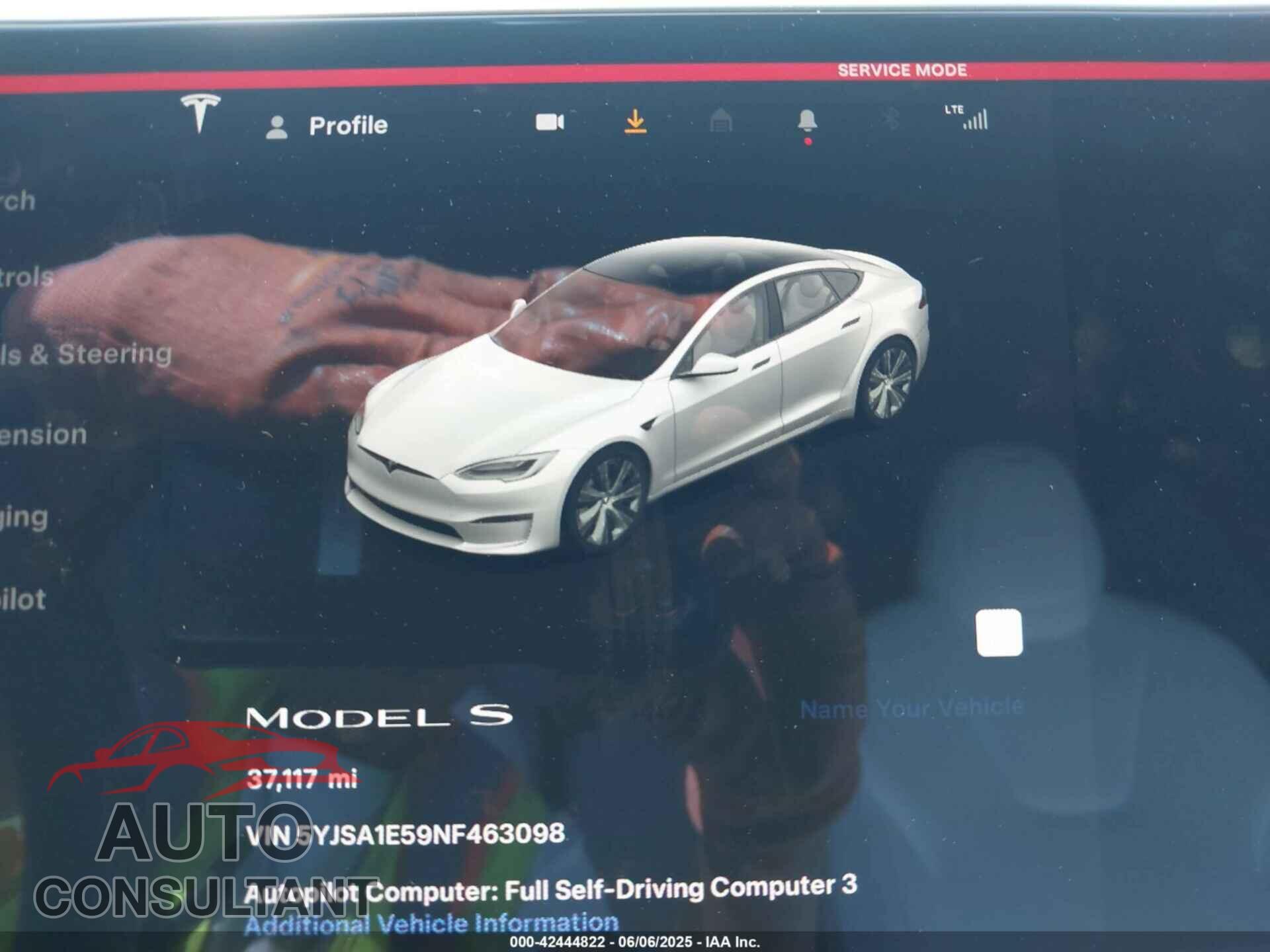 TESLA MODEL S 2022 - 5YJSA1E59NF463098