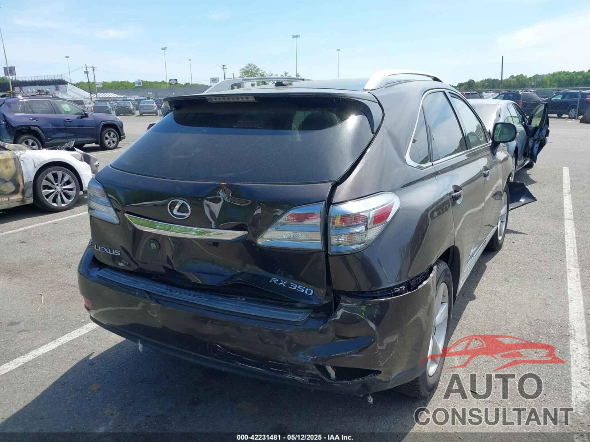 LEXUS RX 350 2010 - 2T2BK1BA0AC036272