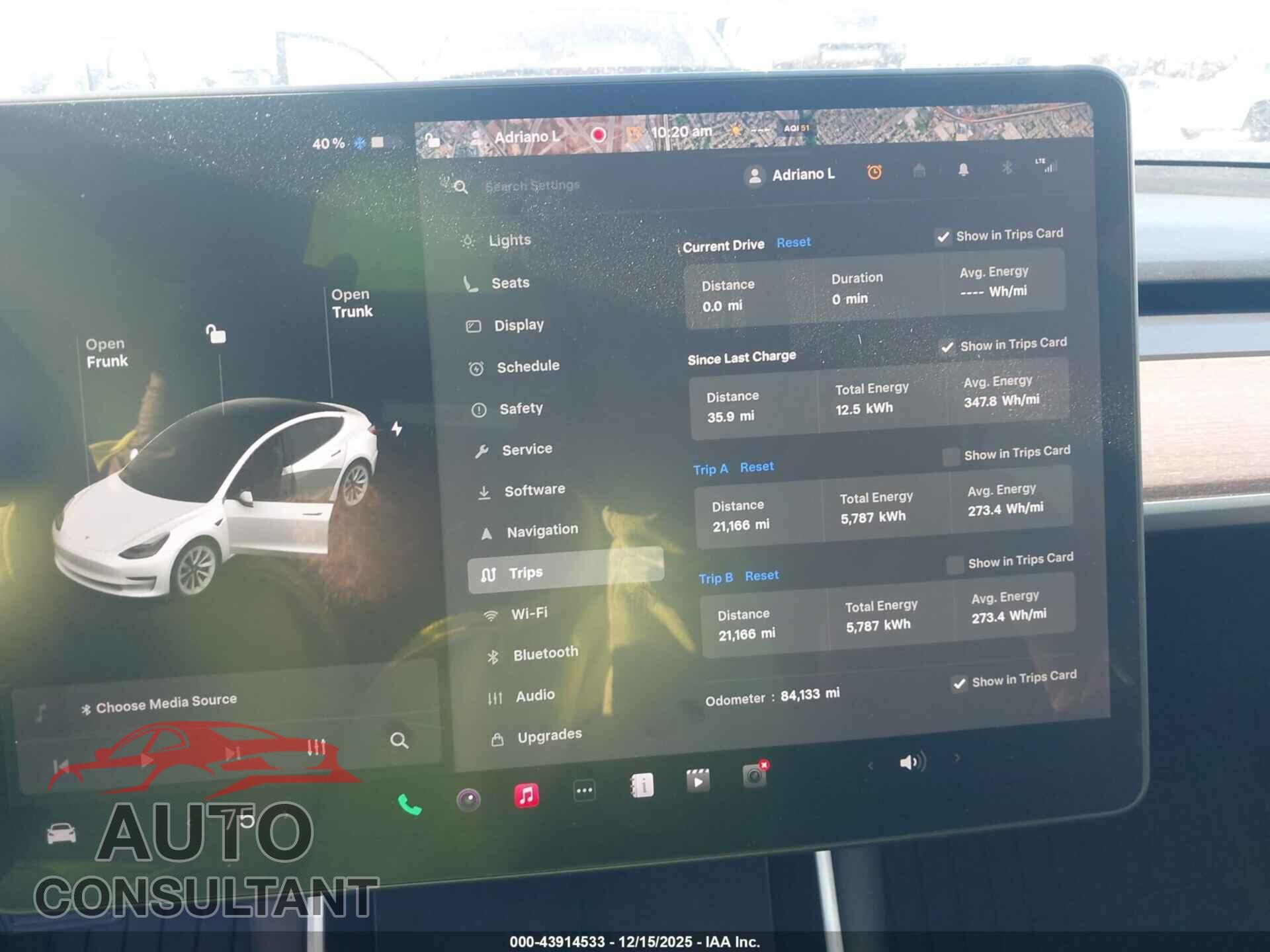 TESLA MODEL 3 2020 - 5YJ3E1EC0LF587023