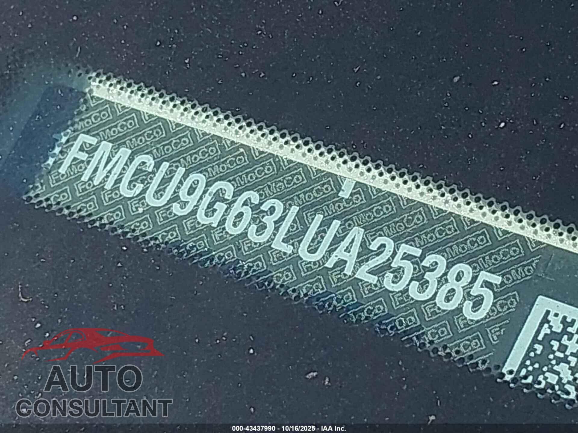 FORD ESCAPE 2020 - 1FMCU9G63LUA25385